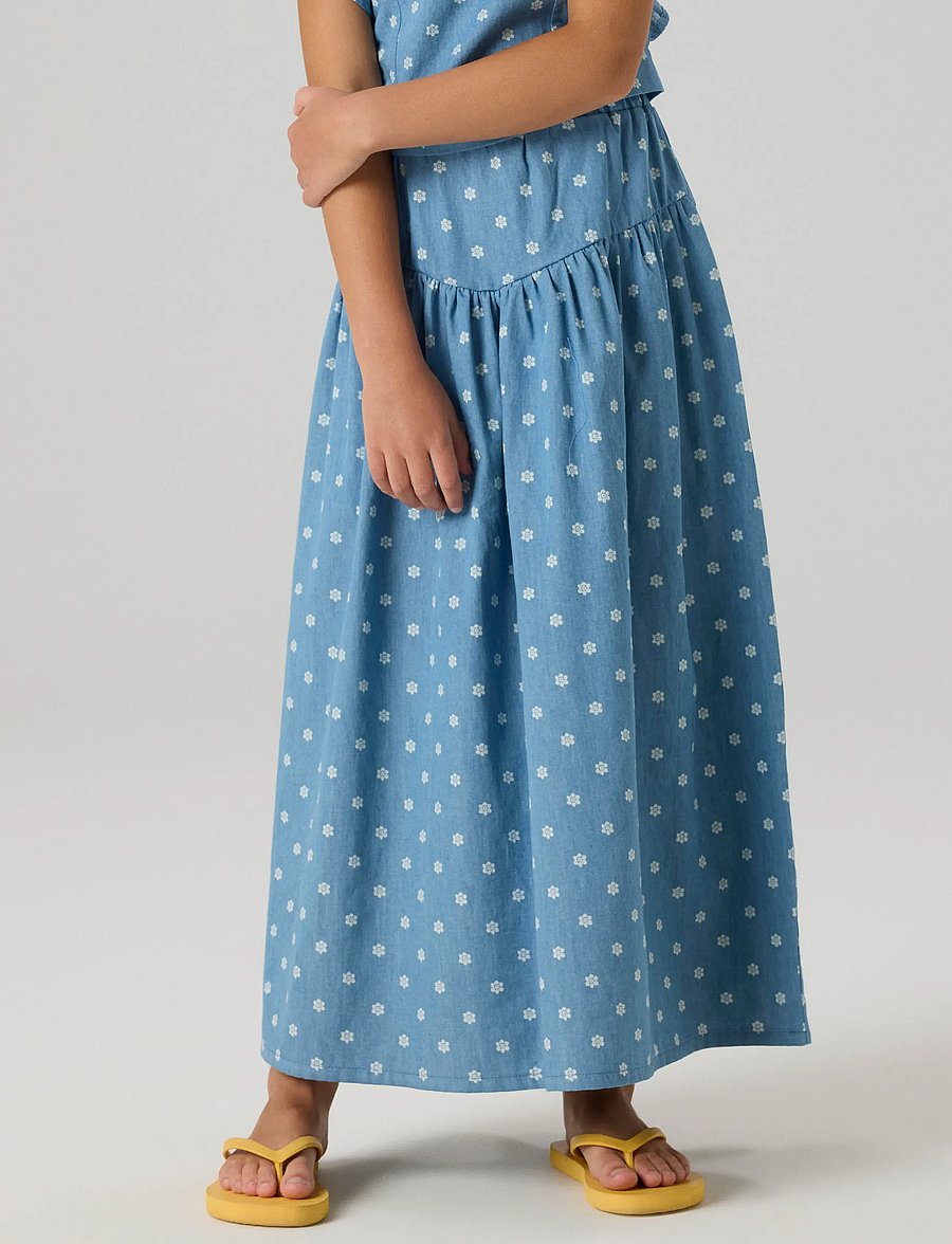 name it - NKFFIKKA MAXI SKIRT - maxi skirt - blue yonder - 3