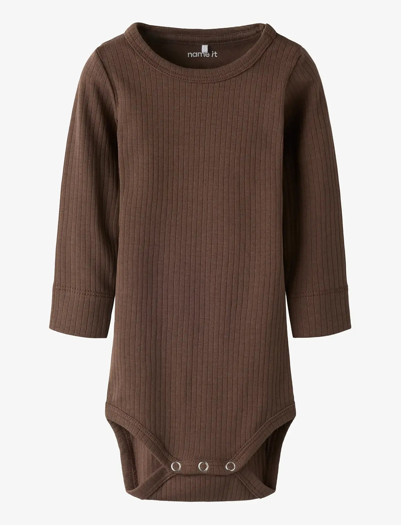 name it - NBNBERKA LS SLIM BODY - långärmade bodies - chocolate martini - 1