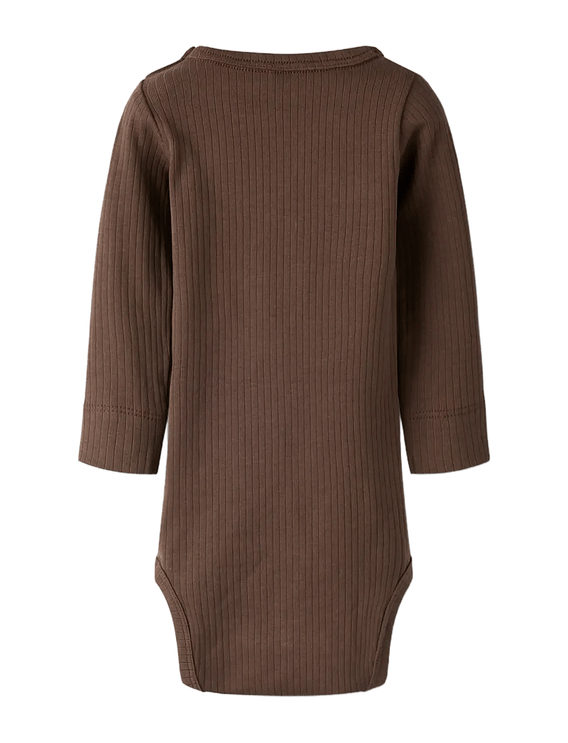 name it - NBNBERKA LS SLIM BODY - långärmade bodies - chocolate martini - 2