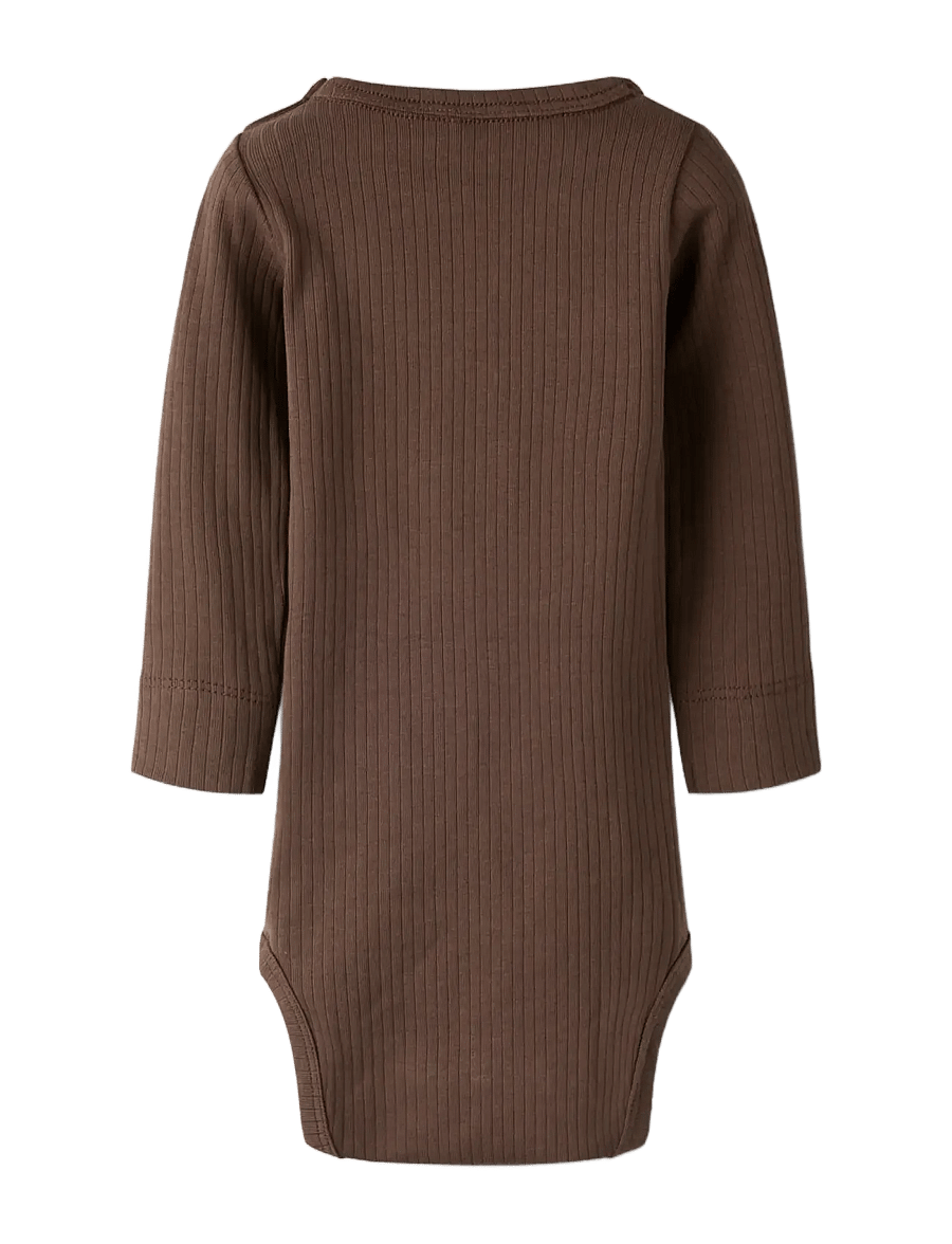 name it - NBNBERKA LS SLIM BODY - langärmelige bodys - chocolate martini - 2
