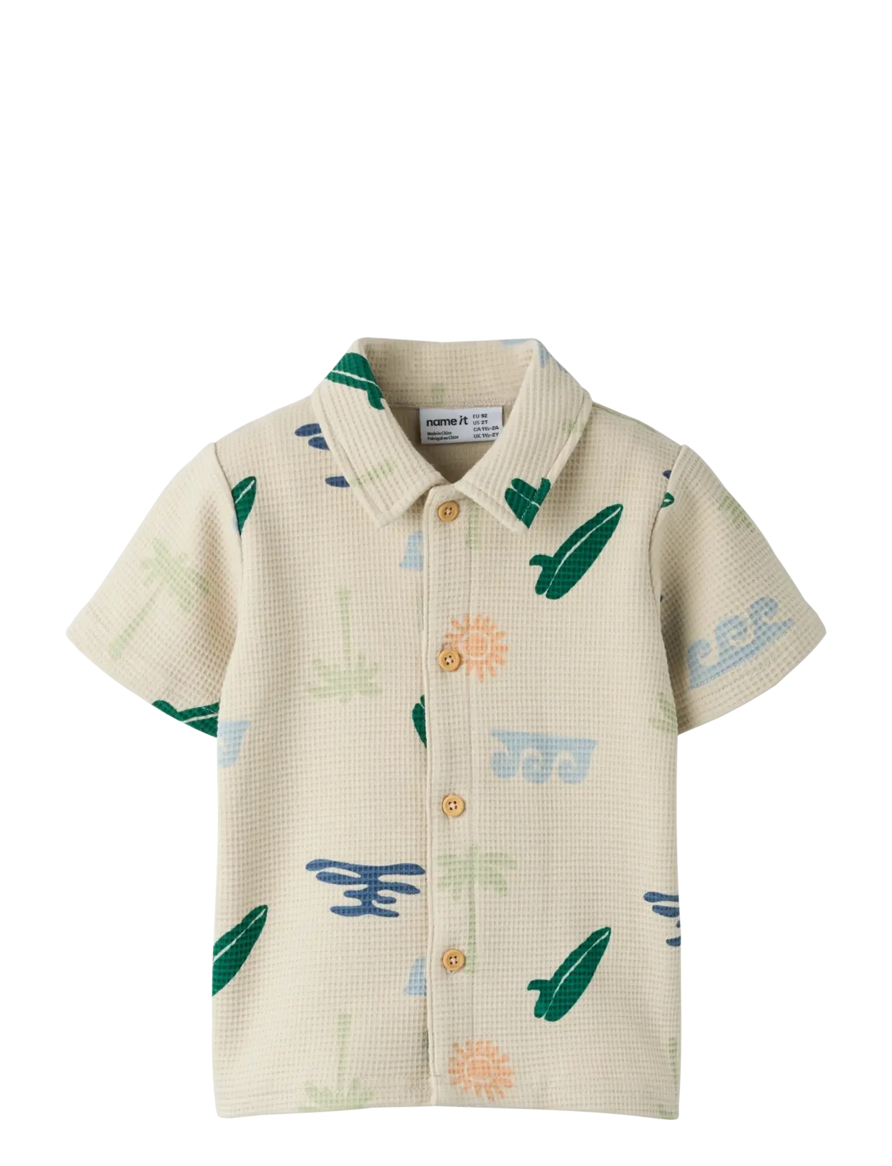name it NMMFALCAN SS SHIRT - Tøj - PEYOTE / cream