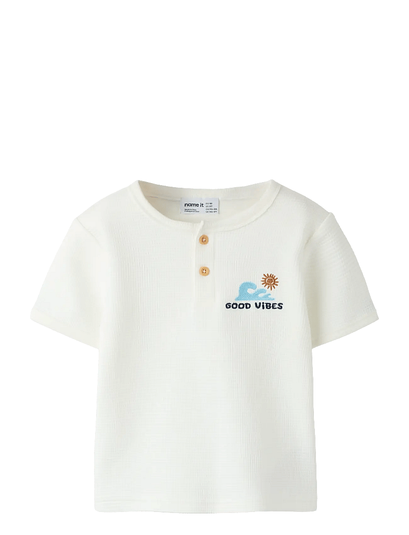 name it - NMMFALLAN SS NREG TOP - kortermede t-skjorter - cloud dancer - 0