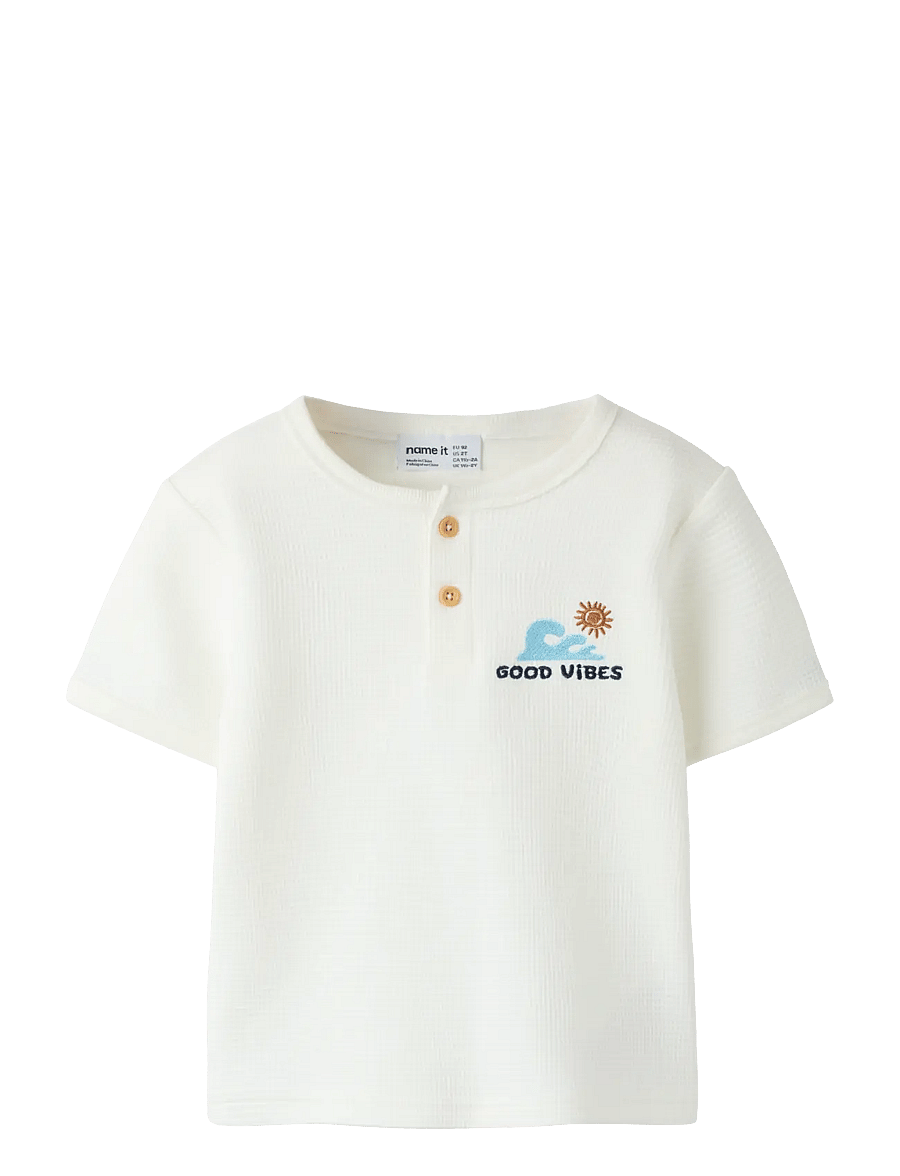 name it - NMMFALLAN SS NREG TOP - lühikeste varrukatega t-särgid - cloud dancer - 0