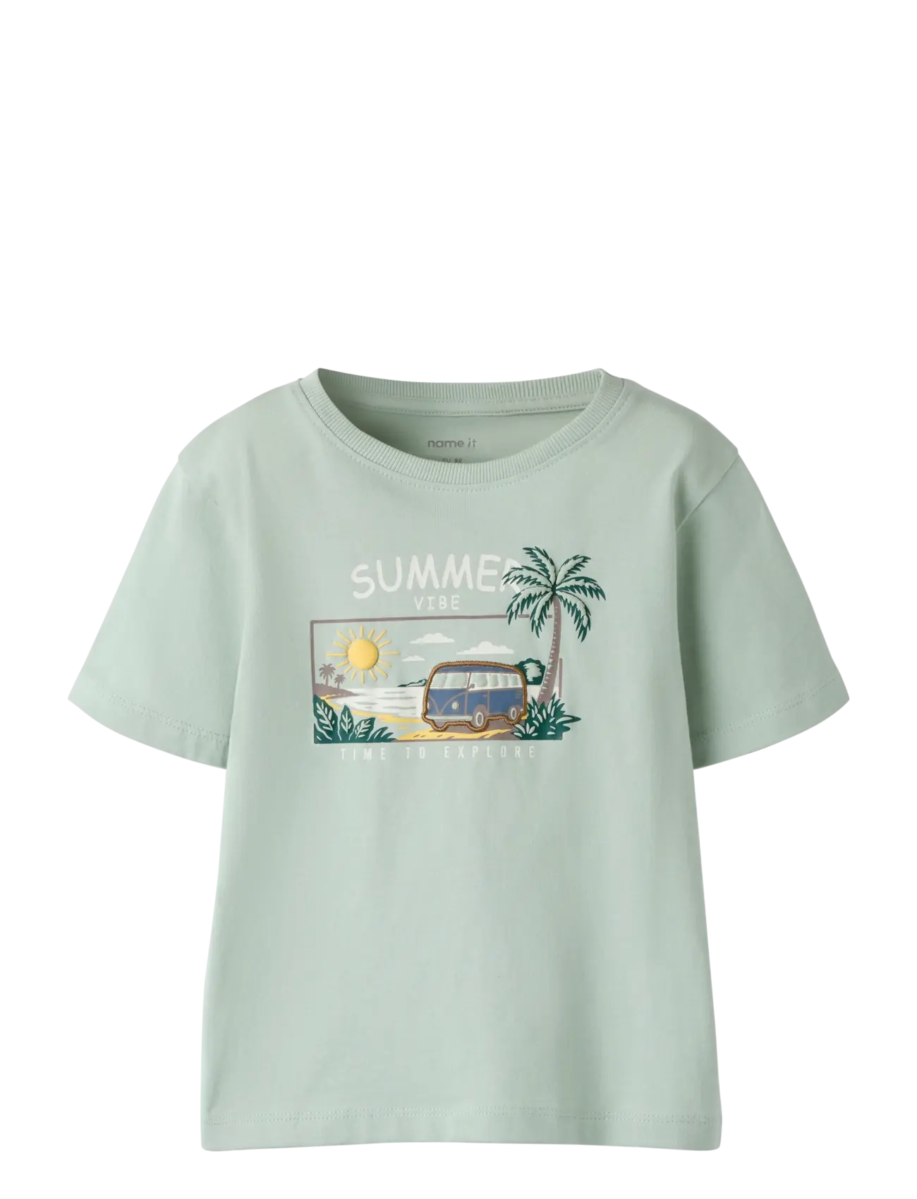 name it NMMFINNUR SS NREG TOP - Överdelar - AQUA GRAY / green