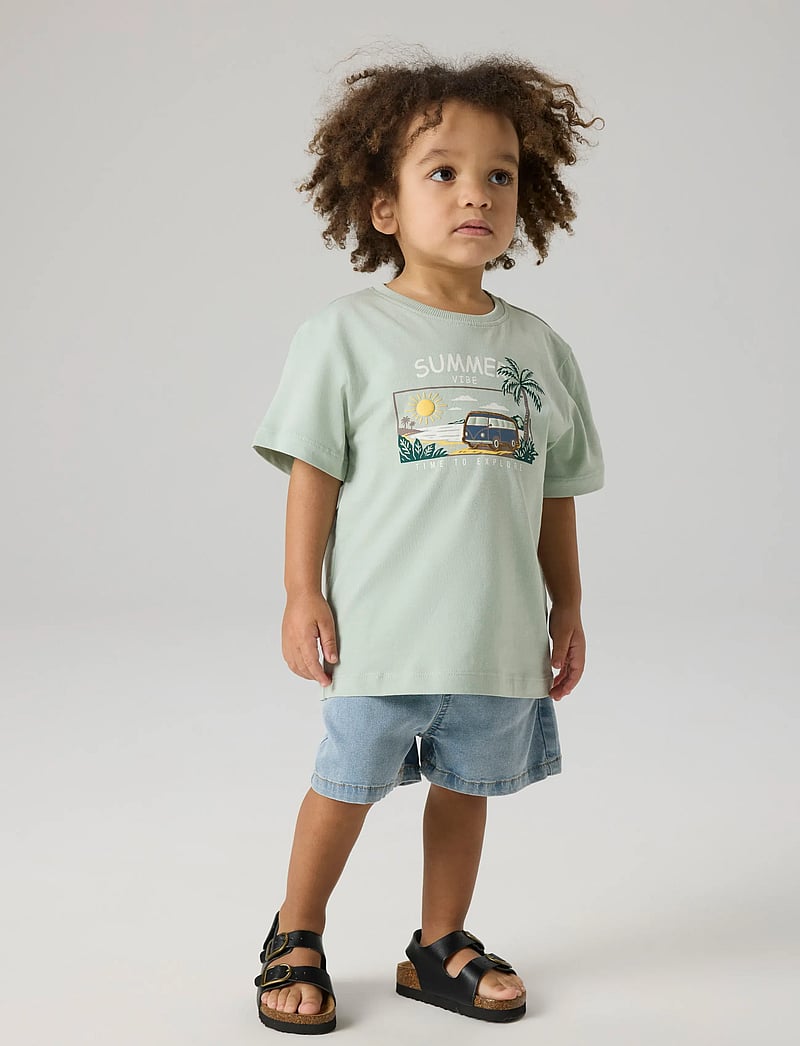 name it - NMMFINNUR SS NREG TOP - kortärmade t-shirts - aqua gray - 2