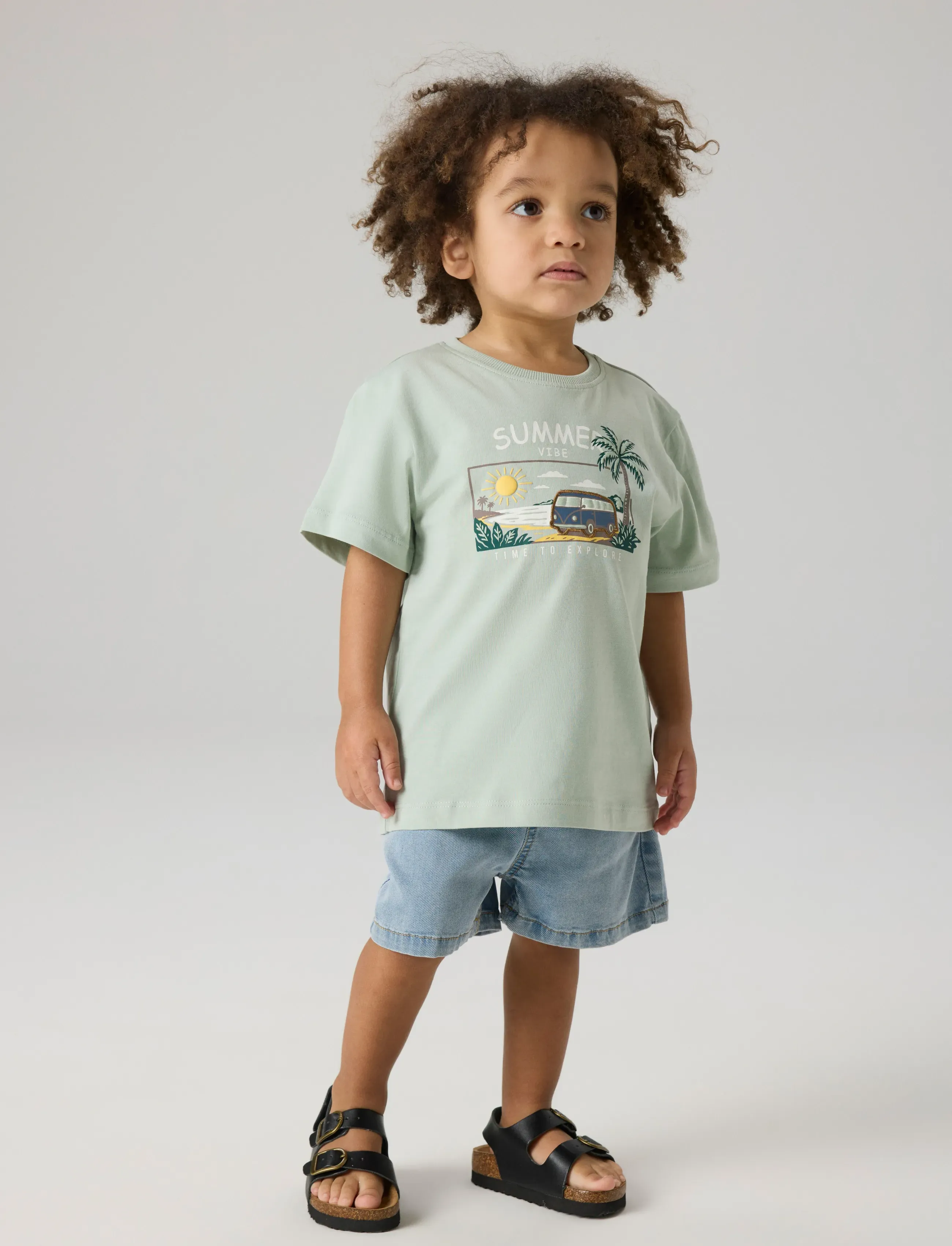 name it - NMMFINNUR SS NREG TOP - krótki rękaw - aqua gray - 2