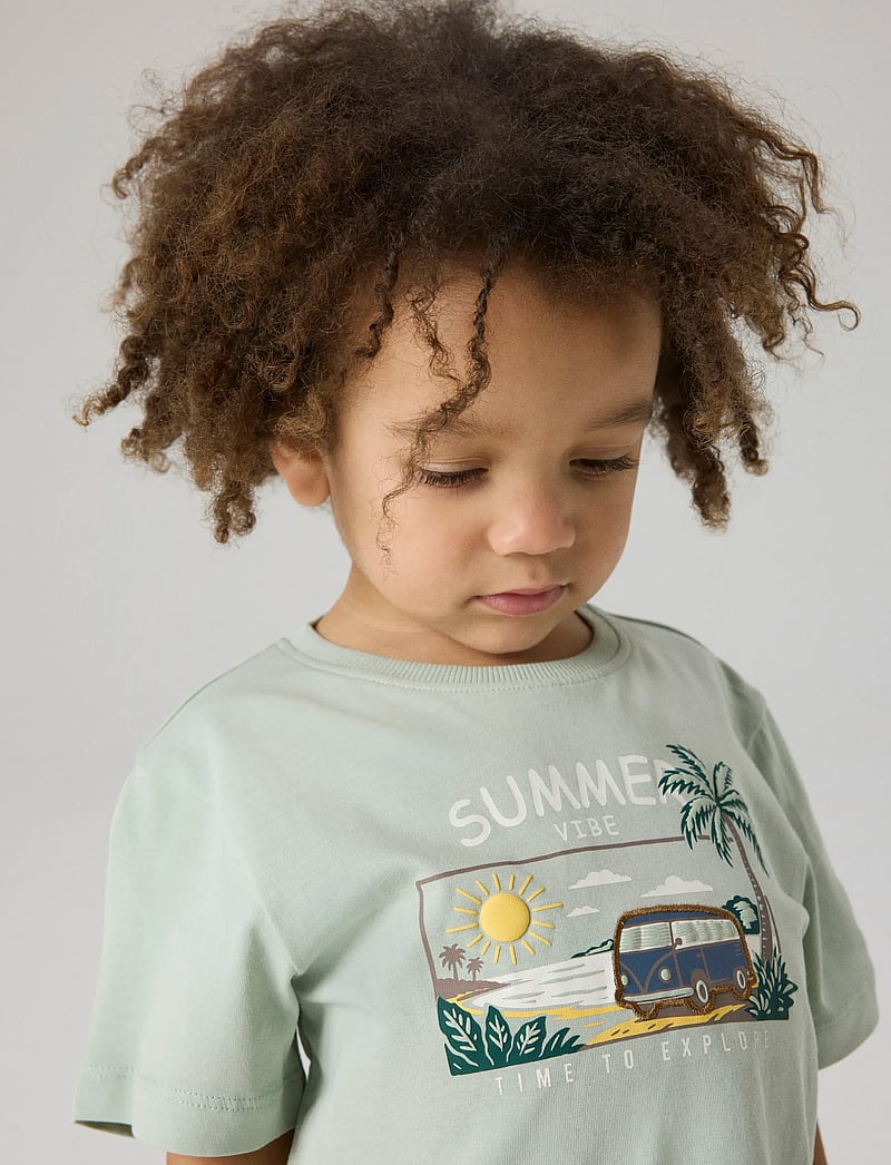 name it - NMMFINNUR SS NREG TOP - kortärmade t-shirts - aqua gray - 3