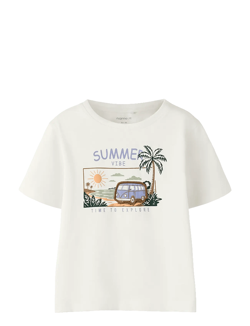 name it - NMMFINNUR SS NREG TOP - kurzärmelige - cloud dancer - 0
