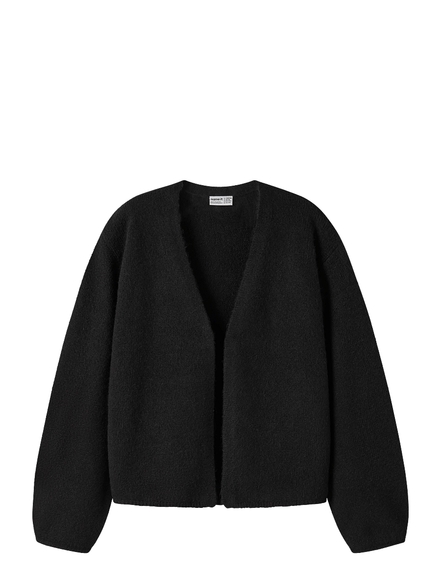name it - NKFOLINA LS KNIT CARD NOOS - kardiganid - black - 0