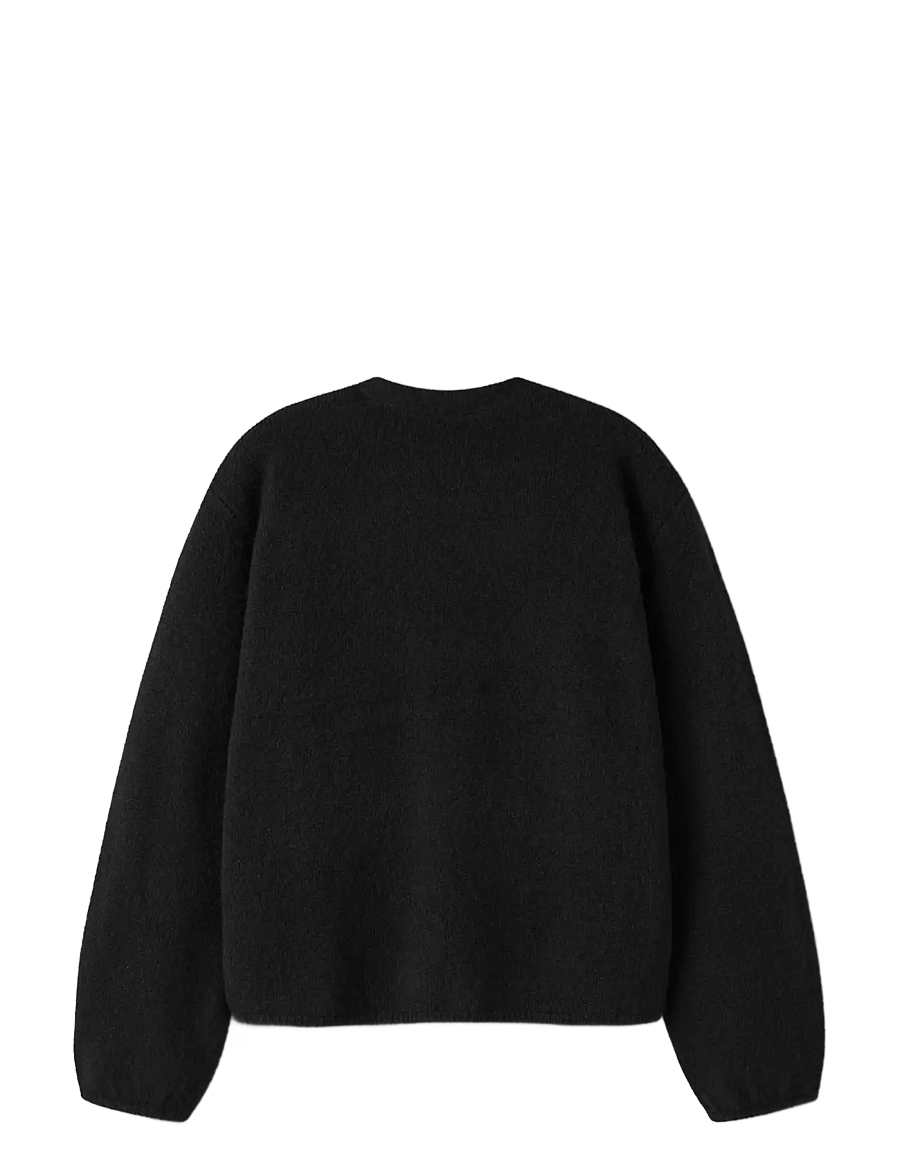 name it - NKFOLINA LS KNIT CARD NOOS - kardiganid - black - 1