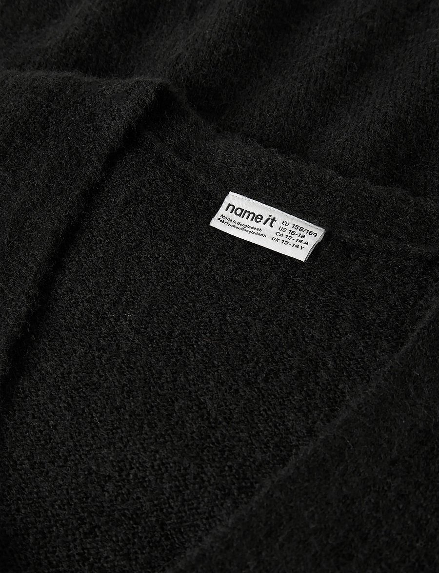 name it - NKFOLINA LS KNIT CARD NOOS - kardiganid - black - 3
