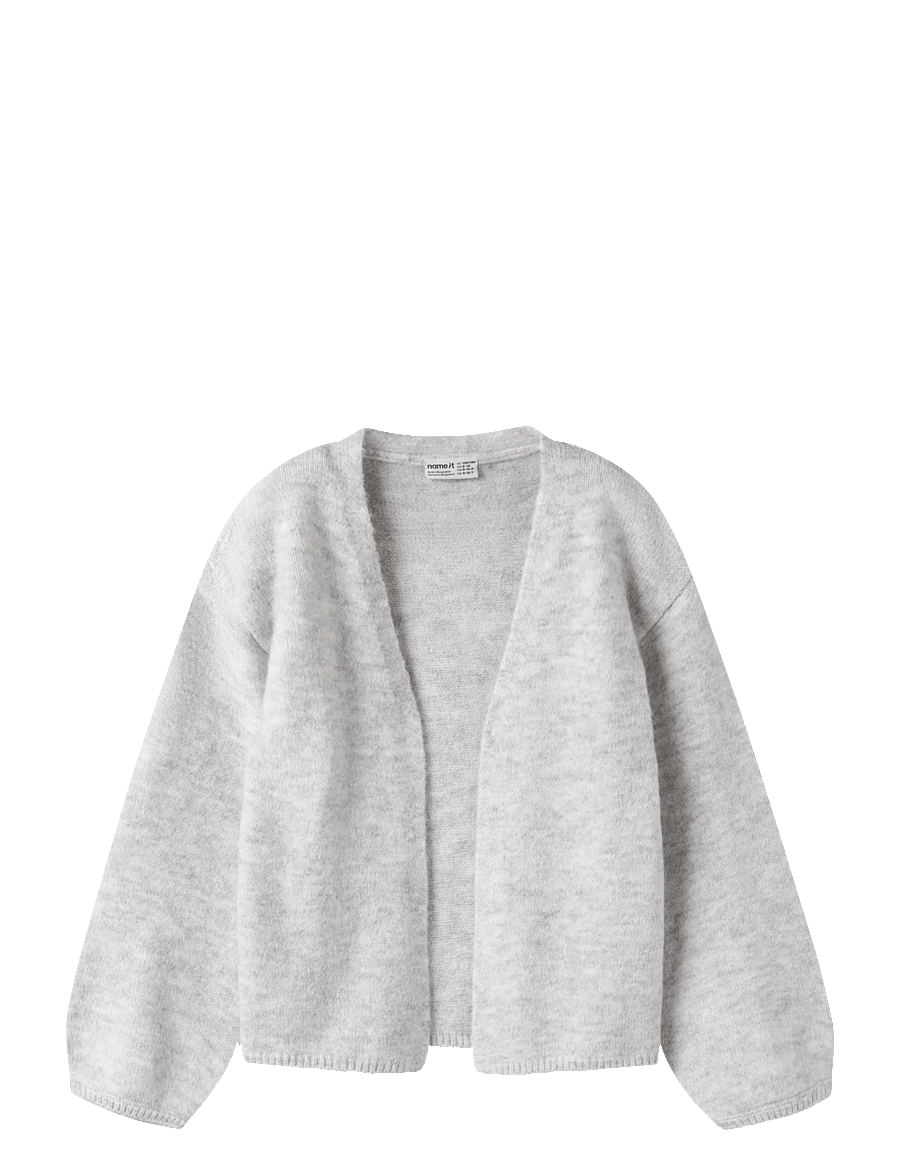 name it - NKFOLINA LS KNIT CARD NOOS - cardigans - light grey melange - 0