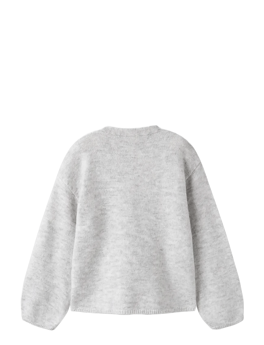 name it - NKFOLINA LS KNIT CARD NOOS - cardigans - light grey melange - 1