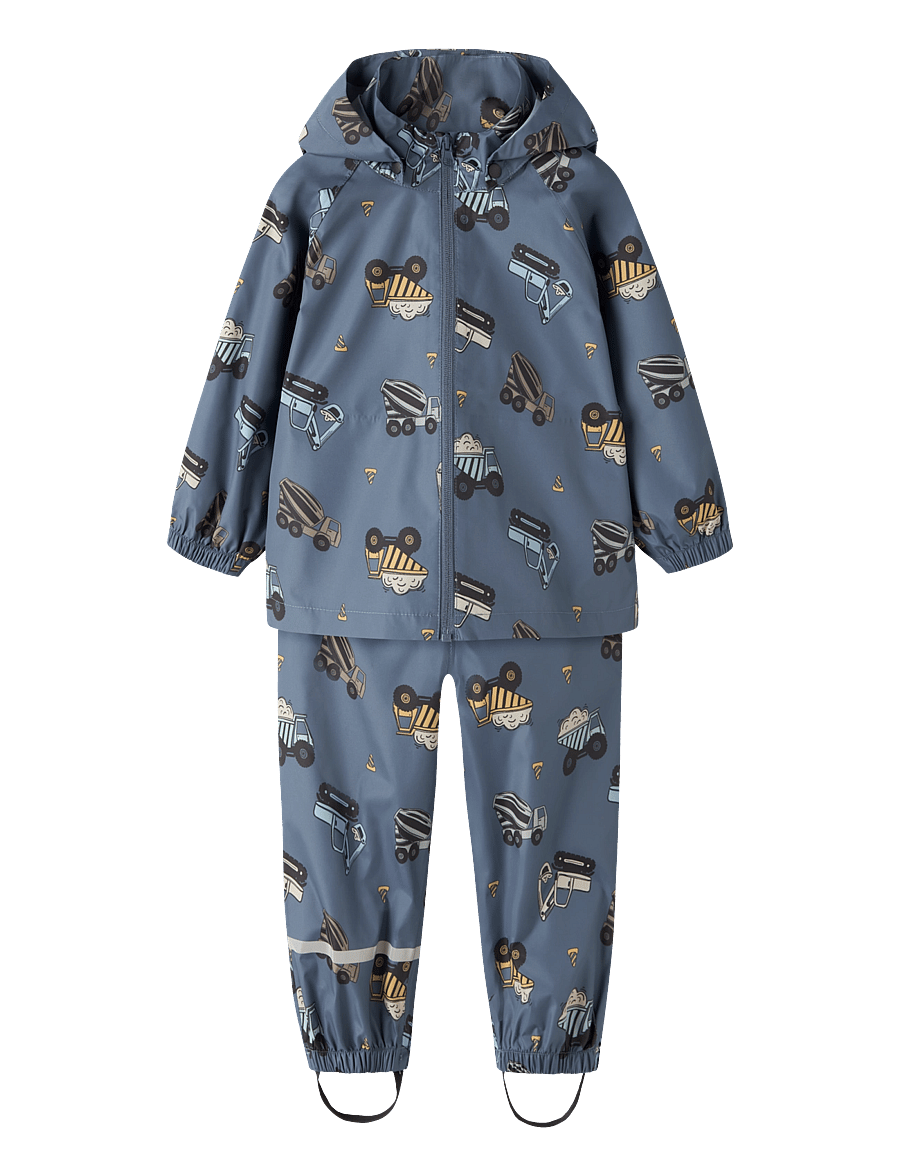 name it - NMNDRAIN05 RAIN SET AOP FO NOOS - vintage indigo - 0