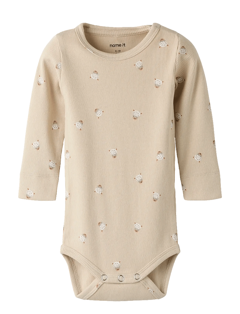 name it - NBNFERINI LS XSL BODY - langærmede heldragter - cement - 0