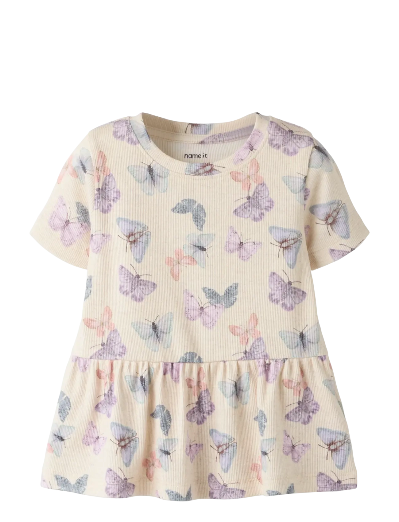 name it NMFFILUA SS TOP - Tøj - PEYOTE / cream