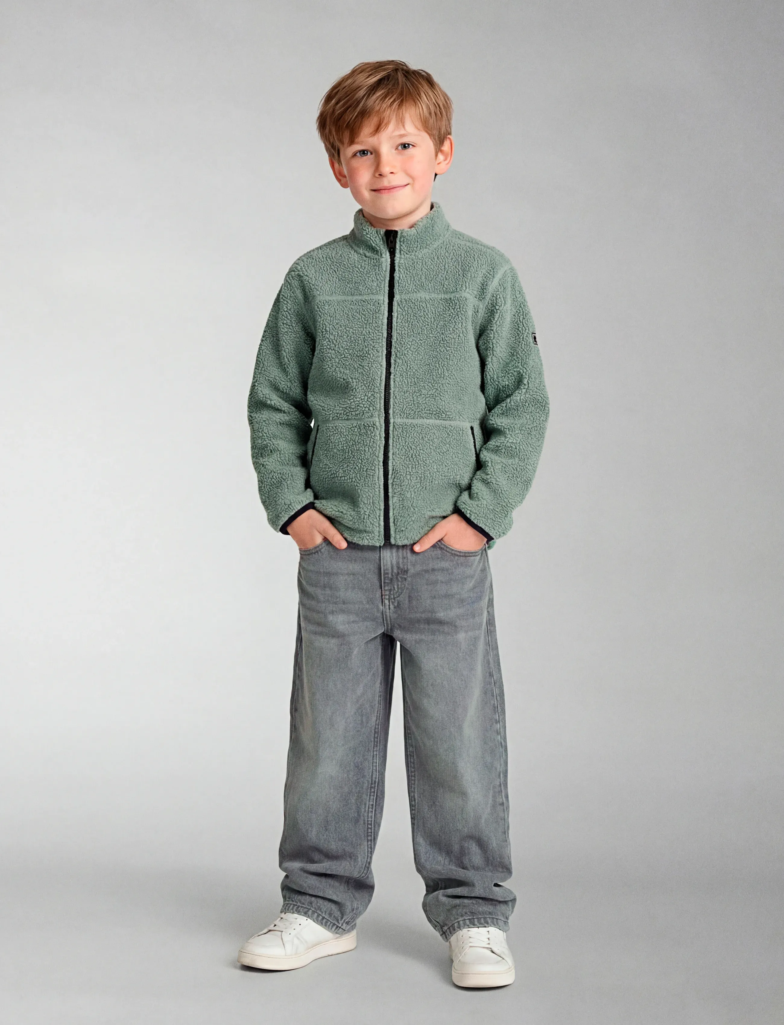 name it - NKMBULIN LS NREG TEDDY CARD - fleece jackets - chinois green - 4