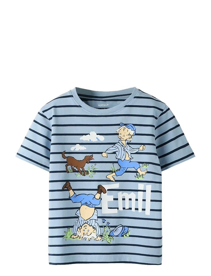 name it - NMMMIALL EMIL SS NREG TOP BOX SKY - kortärmade t-shirts - blue fog - 0