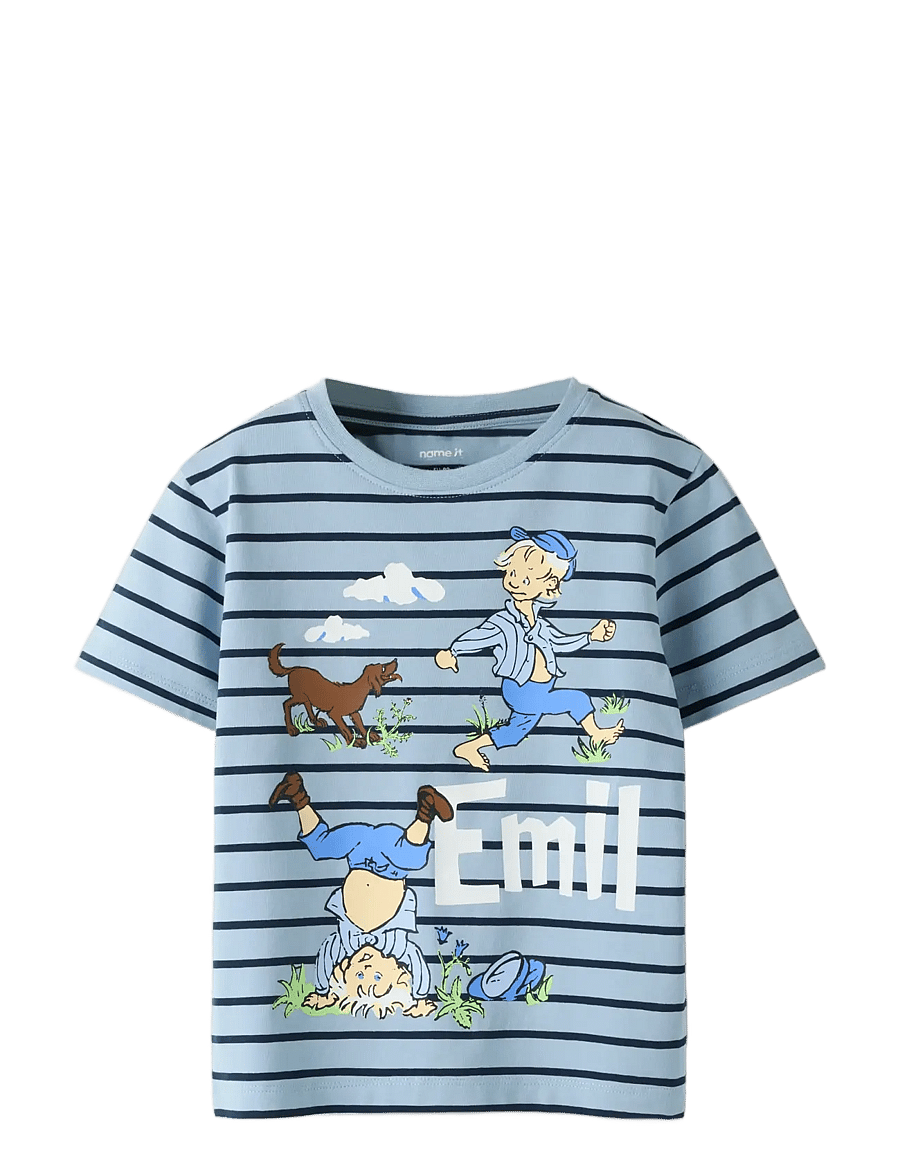 name it - NMMMIALL EMIL SS NREG TOP BOX SKY - kortärmade t-shirts - blue fog - 2