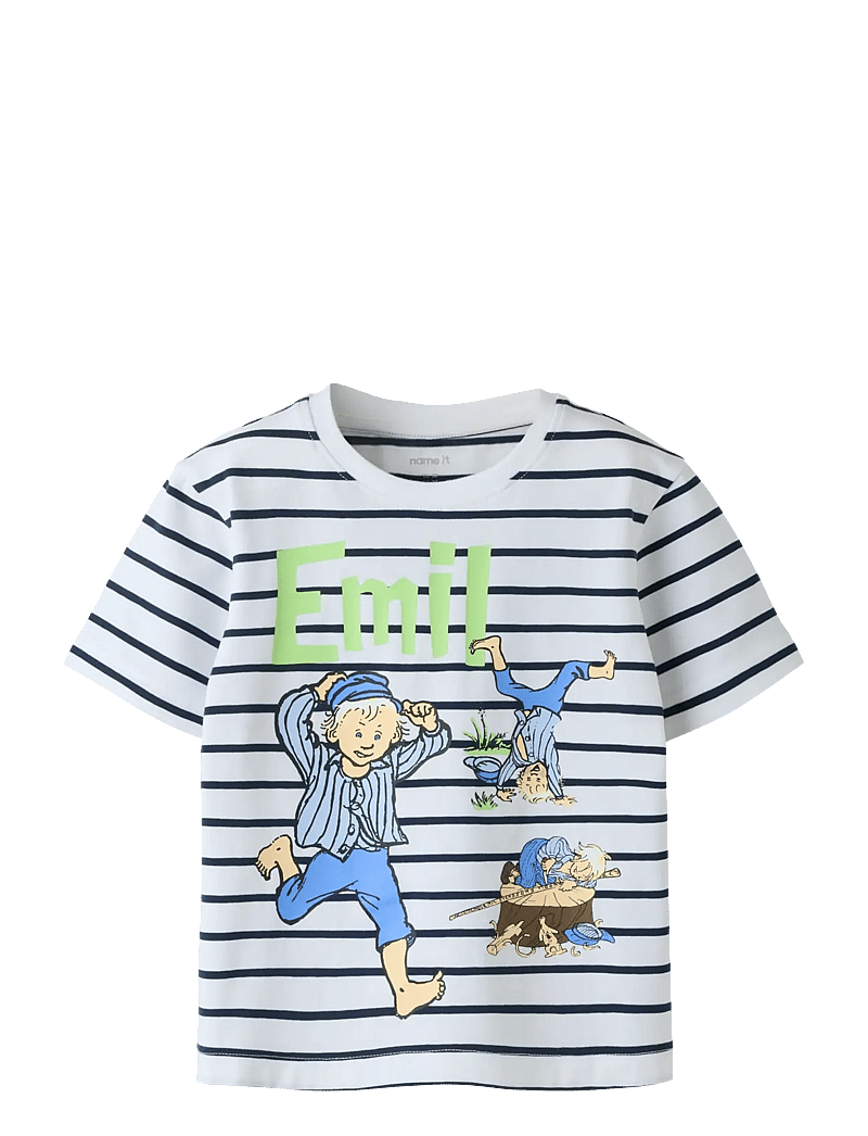 name it - NMMMIALL EMIL SS NREG TOP BOX SKY - kortærmede t-shirts - bright white - 0