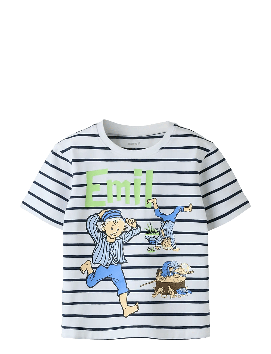 name it - NMMMIALL EMIL SS NREG TOP BOX SKY - korte mouwen - bright white - 0