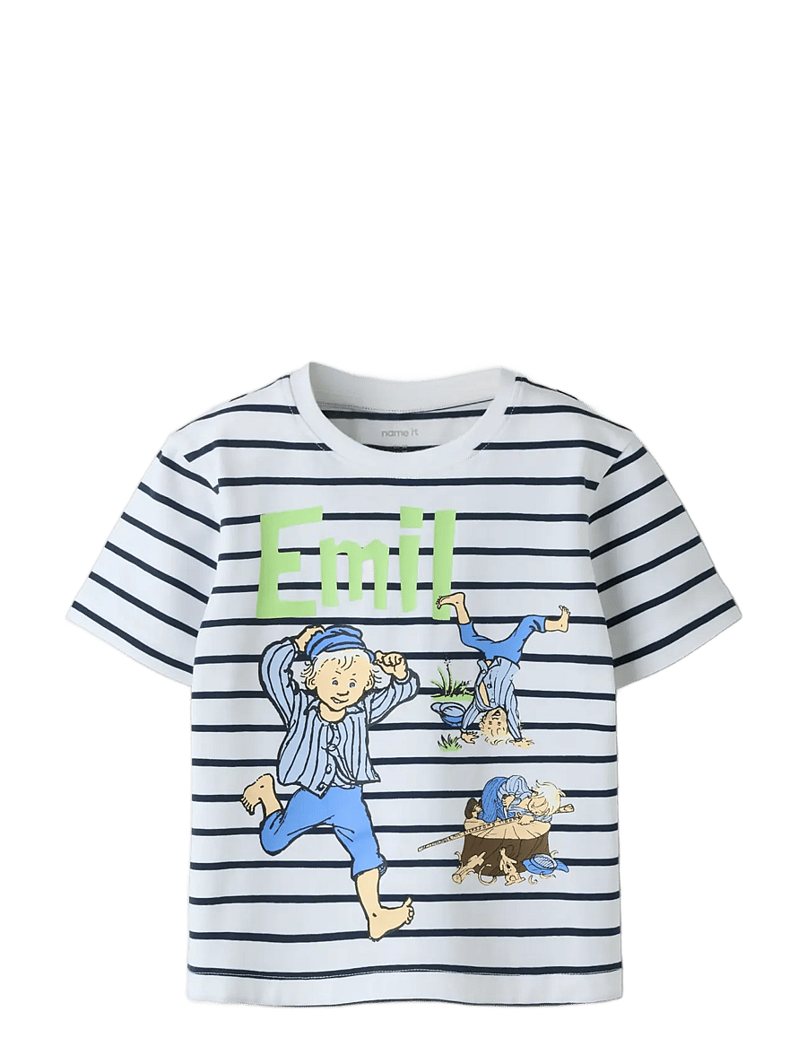 name it - NMMMIALL EMIL SS NREG TOP BOX SKY - korte mouwen - bright white - 2