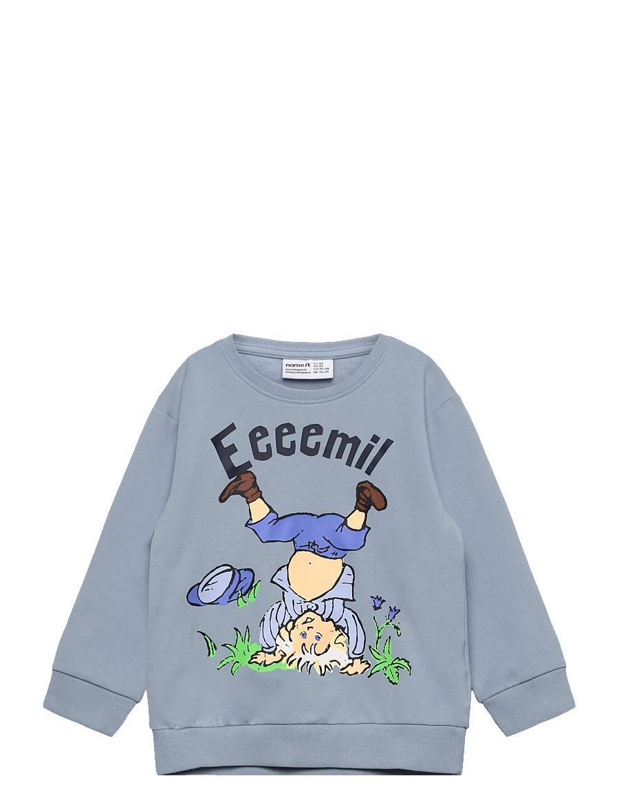 name it - NMMMASKA EMIL NREG SWEAT UNB SKY - sweatshirts - blue fog - 0