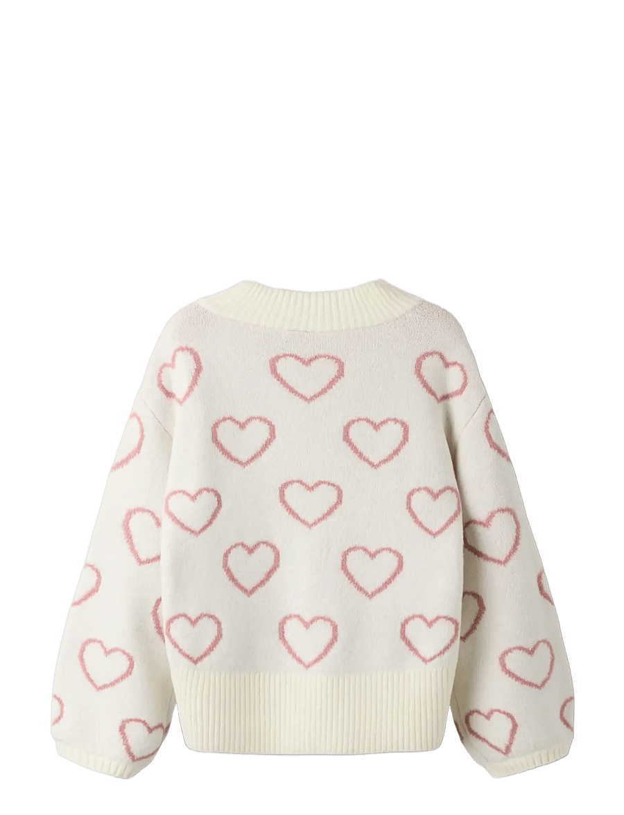 name it - NKFNELLY LS OVERSIZE KNIT - stickade tröjor - cloud dancer - 1