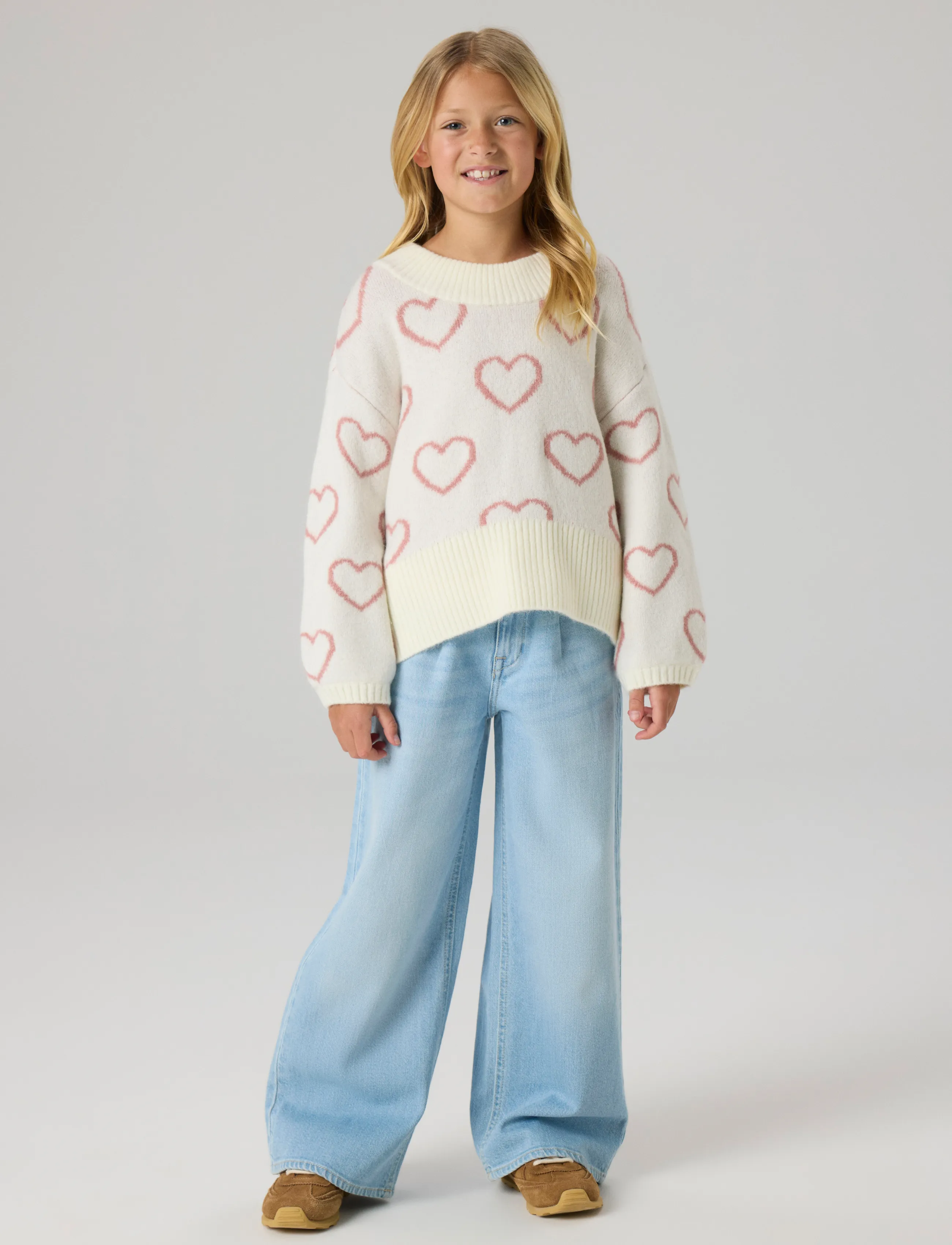 name it - NKFNELLY LS OVERSIZE KNIT - stickade tröjor - cloud dancer - 2