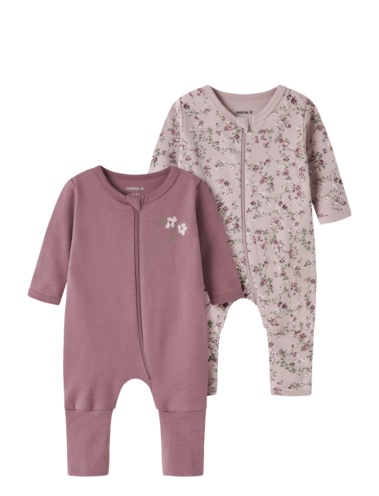 name it NBFNIGHTSUIT 2P ZIP FF VIOLETFLOWER NOOS - Naktsveļa - VIOLET ICE / purple