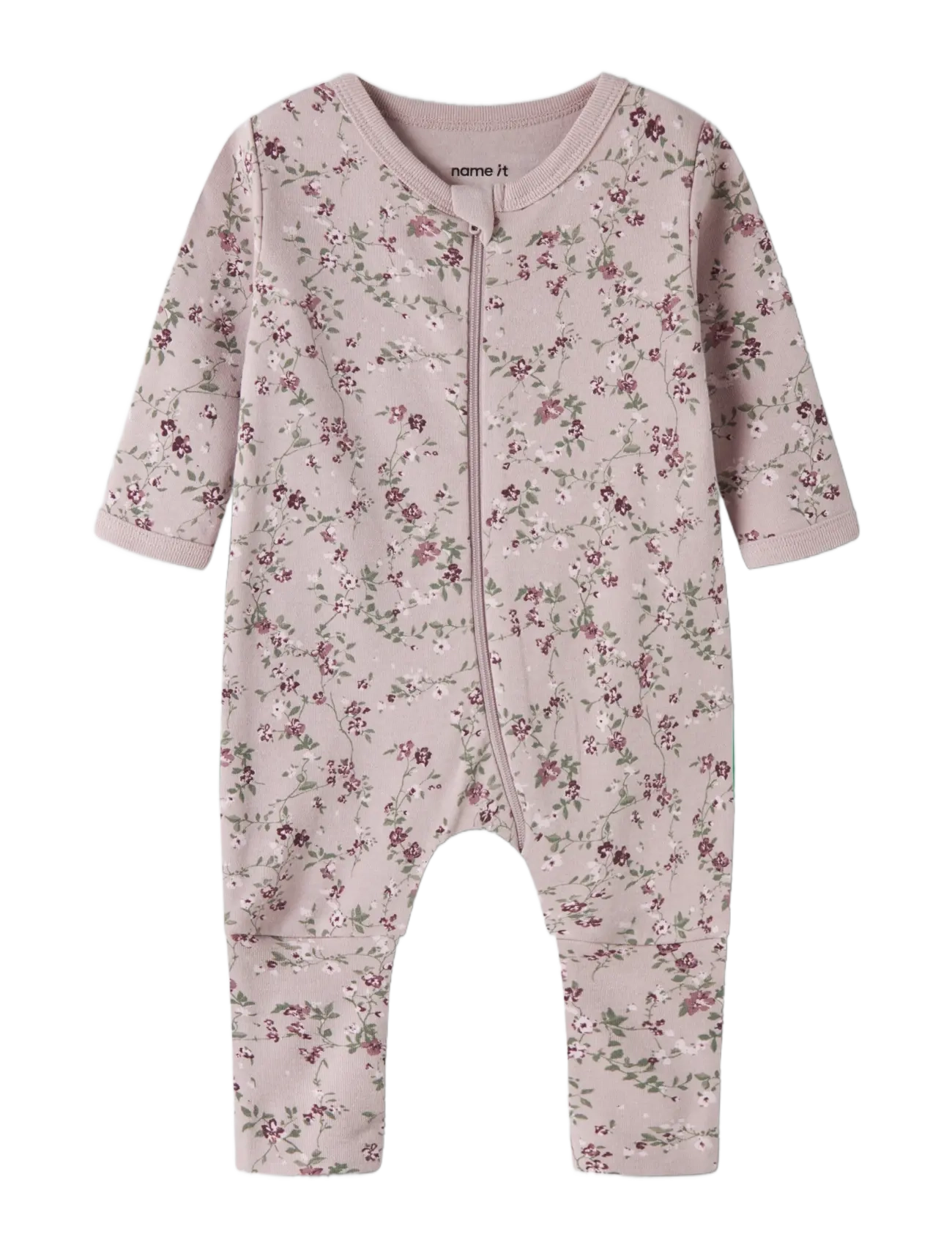 name it - NBFNIGHTSUIT 2P ZIP FF VIOLETFLOWER NOOS - pidžaama-kombinesoonid - violet ice - 2