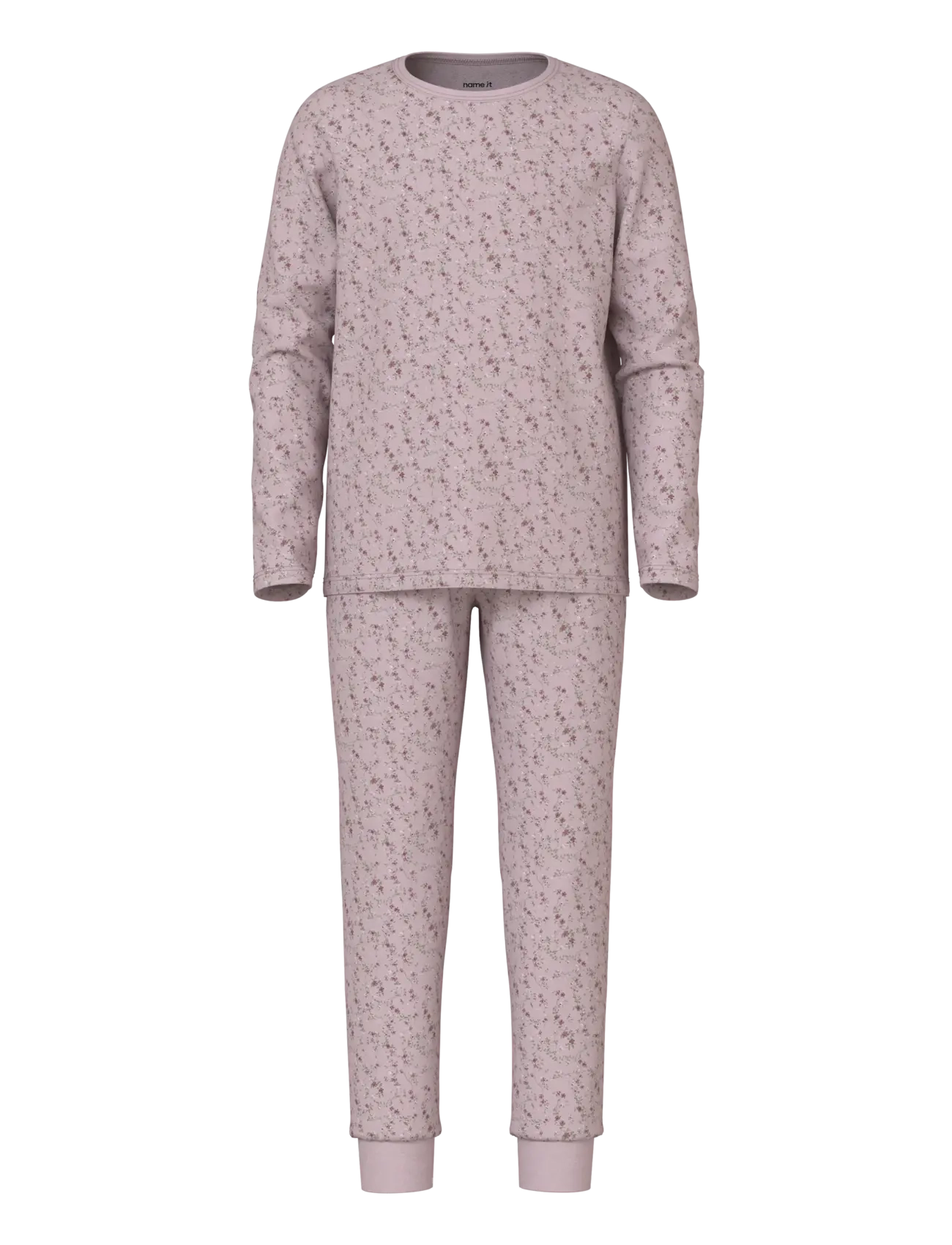 name it Nkfnightset Violetflower Noos, Børn, Mønstret Pyjamassæt, Lila, Str: 86-92