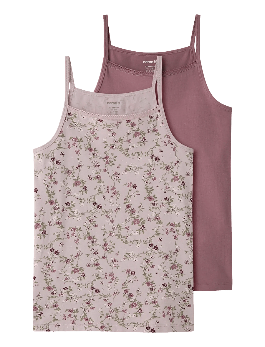 name it - NKFSTRAP TOP 2P VIOLETFLOWER NOOS - violet ice - 0