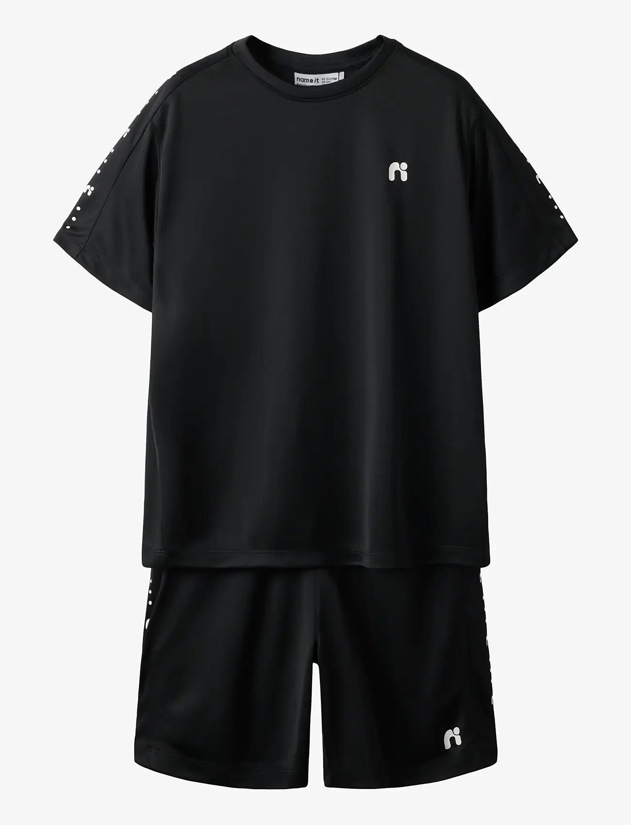 name it - NKNDEMU SS NREG SHORTS SET - komplekti ar t-kreklu ar īsām piedurknēm - black - 0