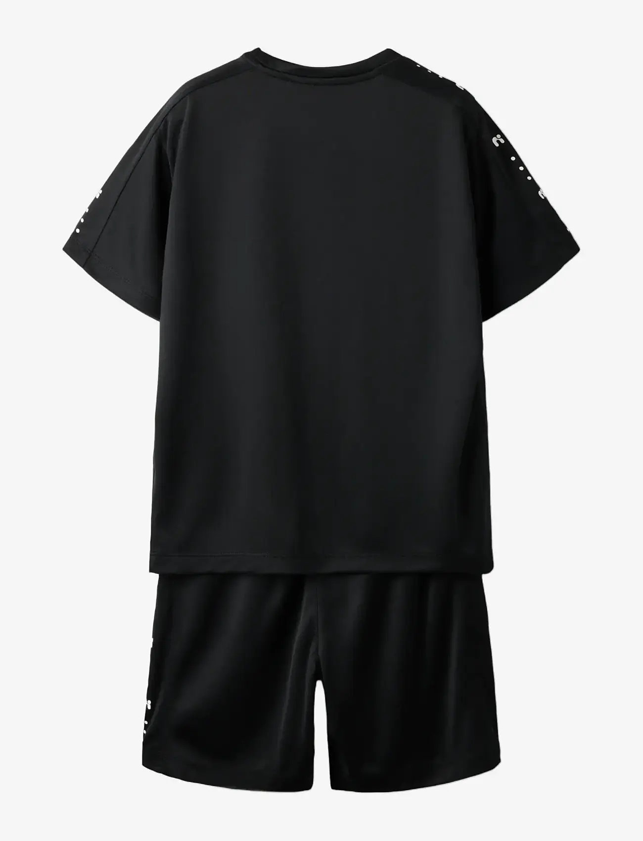 name it - NKNDEMU SS NREG SHORTS SET - komplekti ar t-kreklu ar īsām piedurknēm - black - 1