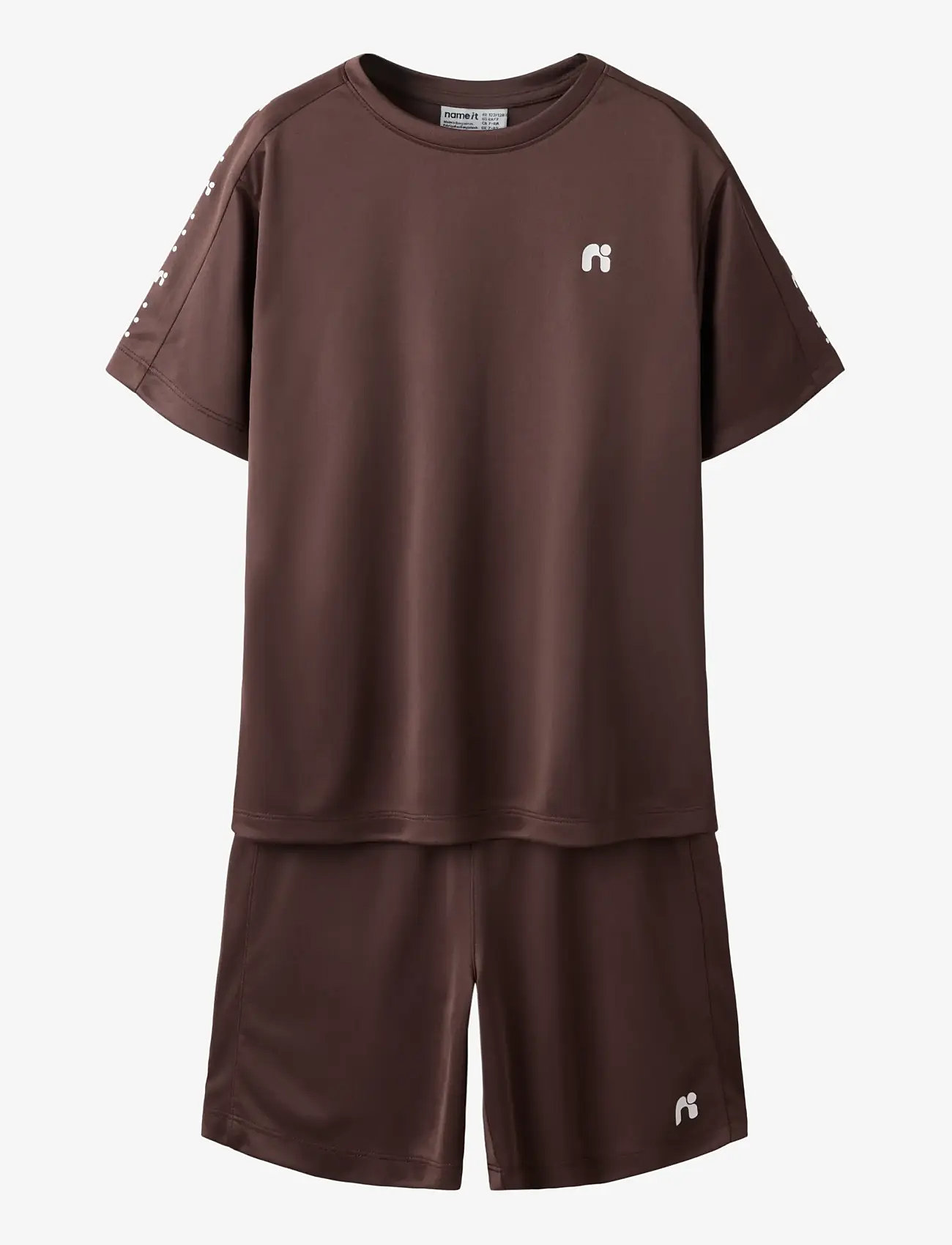 name it - NKNDEMU SS NREG SHORTS SET - sæt med kortærmet t-shirt - chocolate martini - 1
