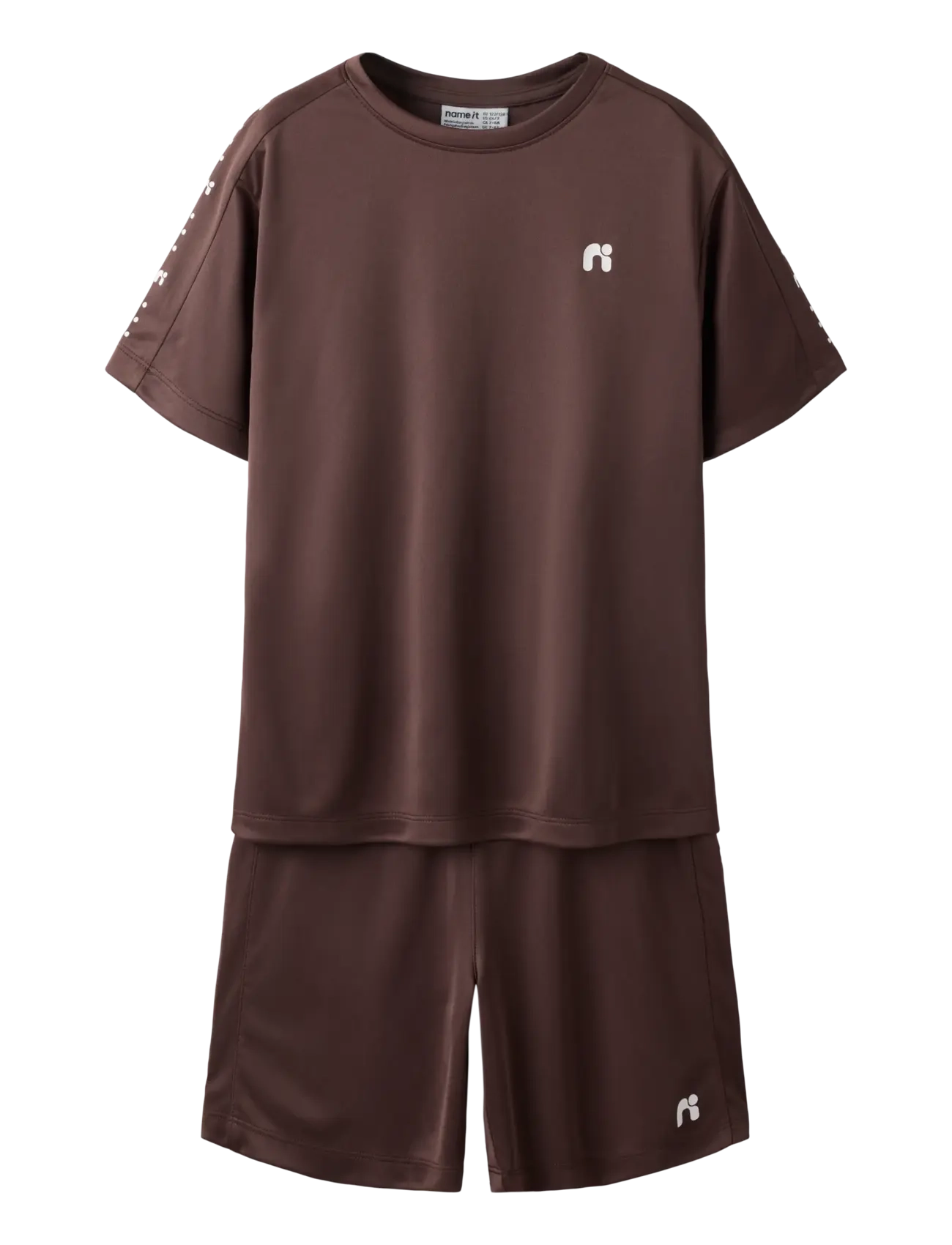 name it - NKNDEMU SS NREG SHORTS SET - komplektid lühikeste varrukatega t-särgiga - chocolate martini - 1