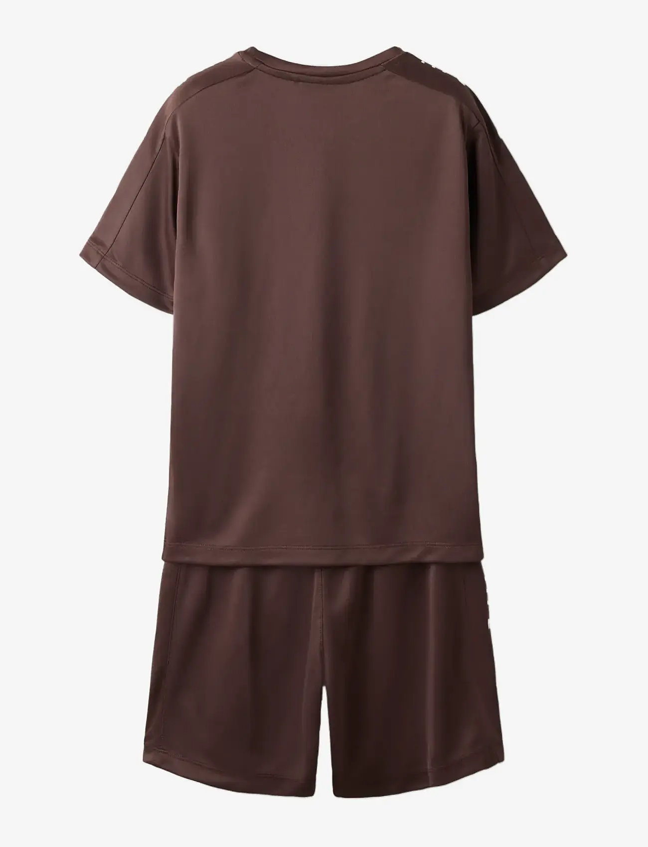name it - NKNDEMU SS NREG SHORTS SET - sæt med kortærmet t-shirt - chocolate martini - 2