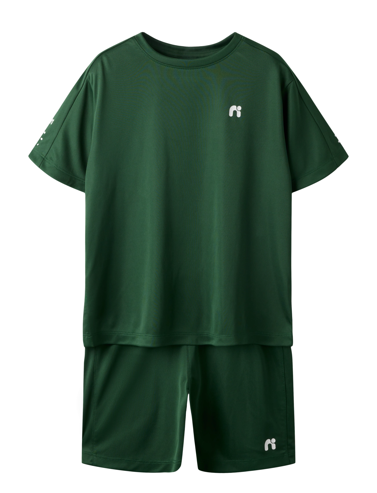 name it Nkndemu Ss Nreg Shorts Set, 122, Sets, Grün - Sets With Short-sleeved T-shirt, Kinder