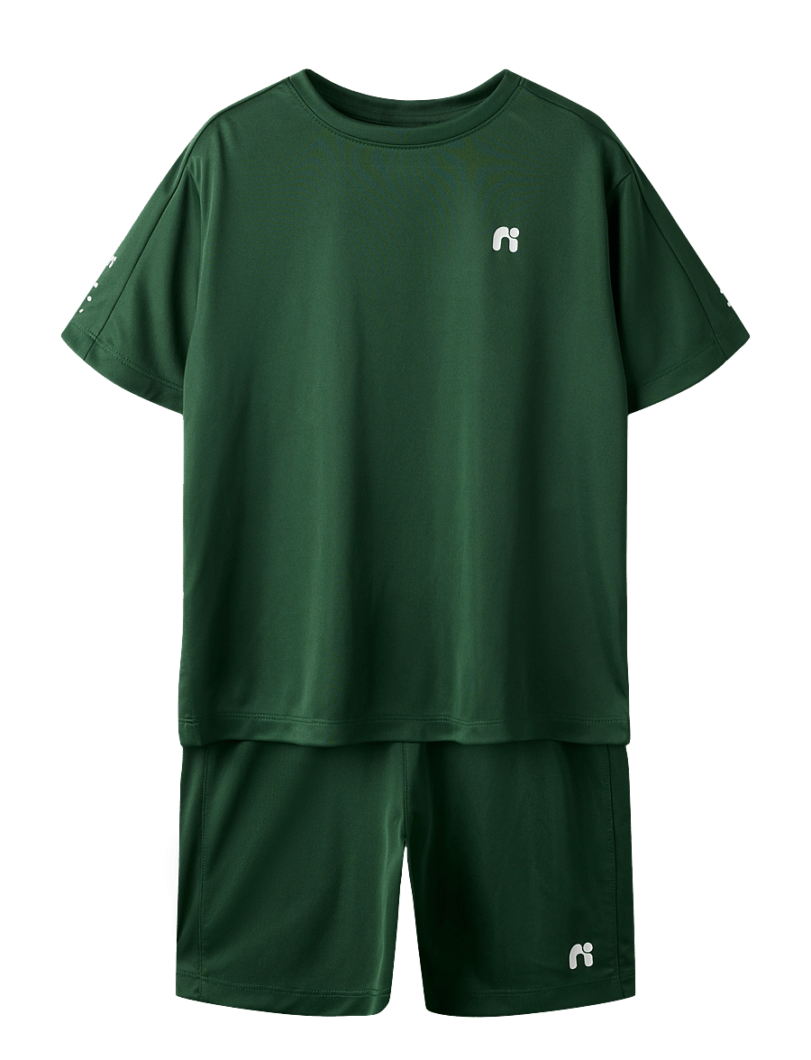 name it - NKNDEMU SS NREG SHORTS SET - komplektid lühikeste varrukatega t-särgiga - greener pastures - 0