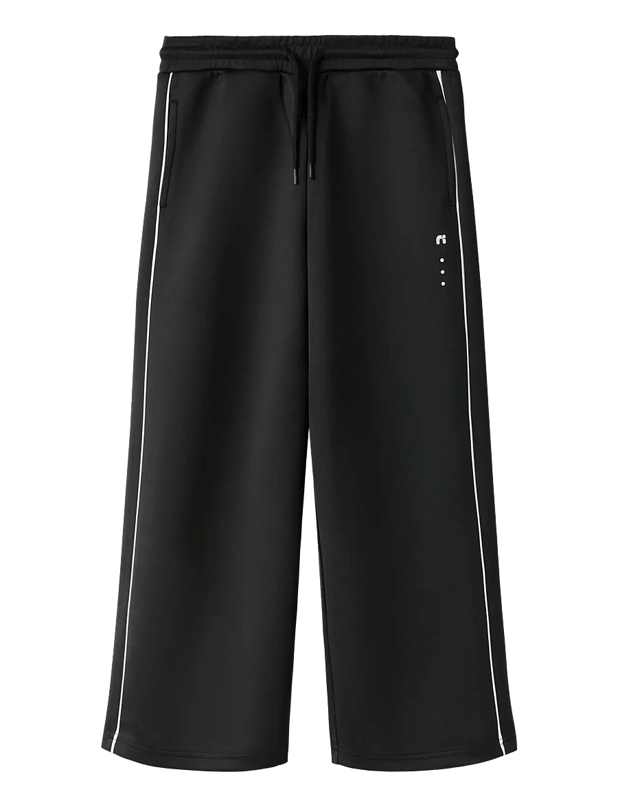 name it - NKNDUNNE WIDE SWE PANT UNB - babybroeken - black - 0