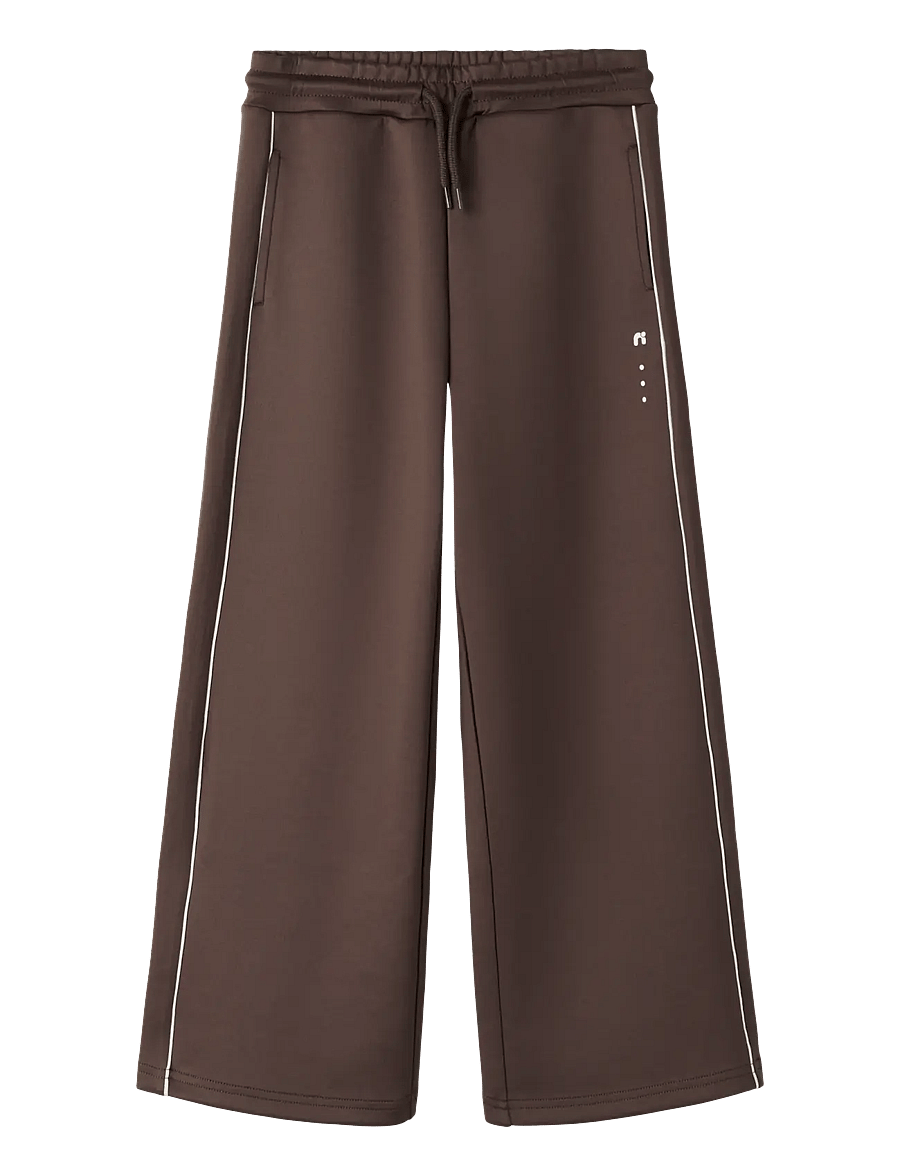 name it - NKNDUNNE WIDE SWE PANT UNB - babybukser - chocolate martini - 0