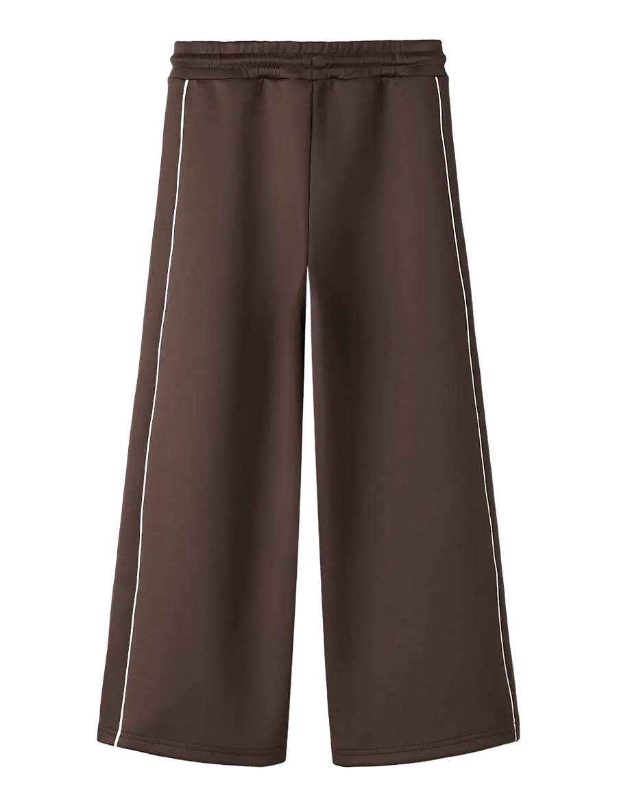 name it - NKNDUNNE WIDE SWE PANT UNB - babybukser - chocolate martini - 1