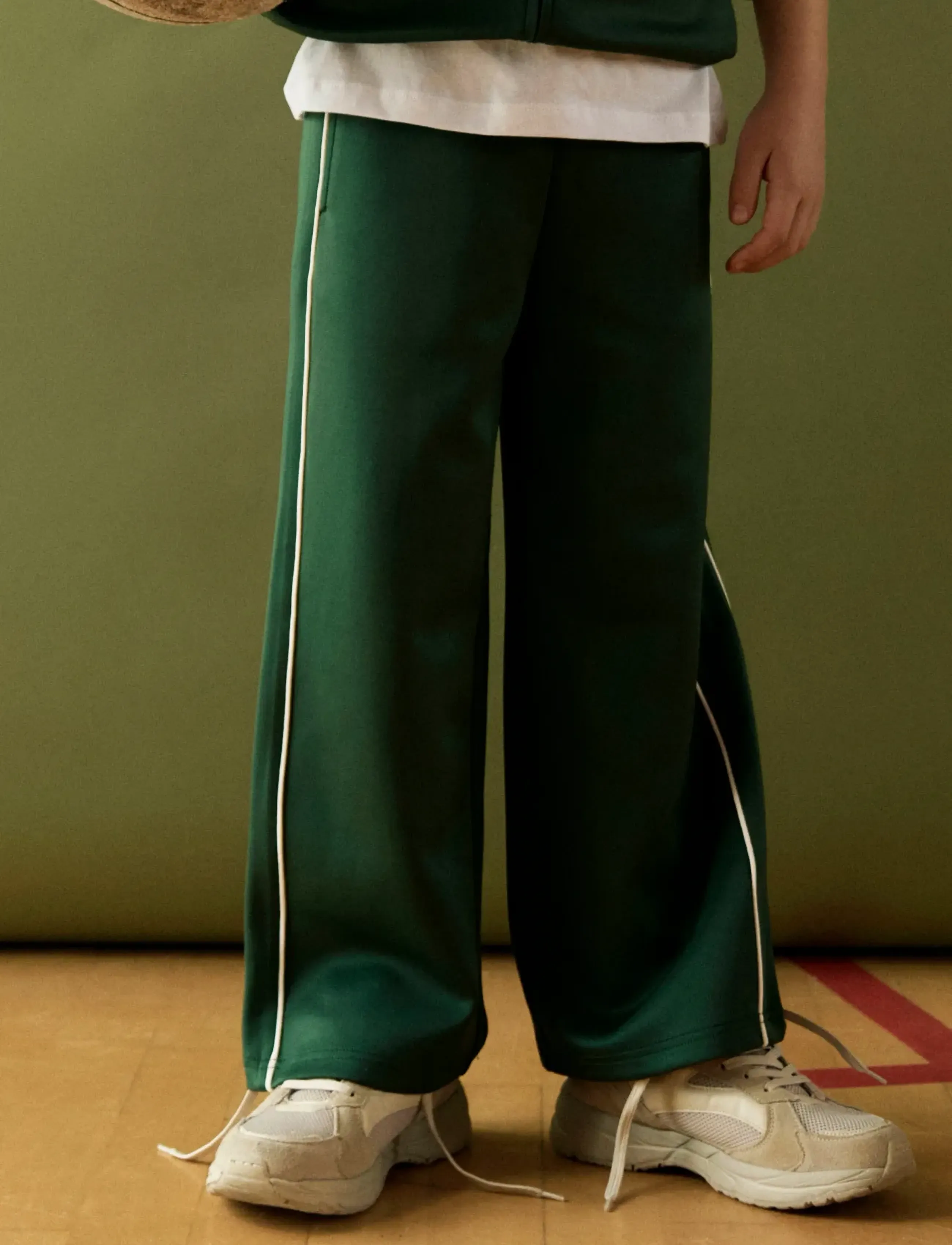 name it - NKNDUNNE WIDE SWE PANT UNB - mjukisbyxor - greener pastures - 4