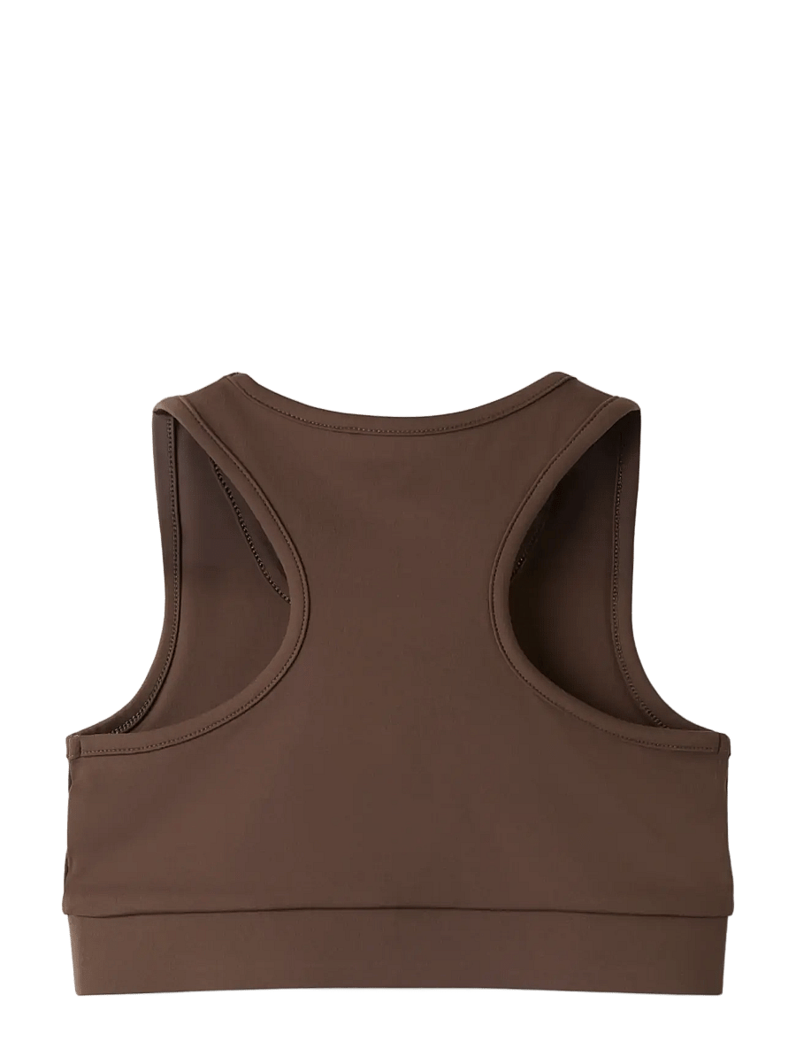 name it - NKFDIANA SL CROPPED SLIM TOP - sportoberteile - chocolate martini - 1