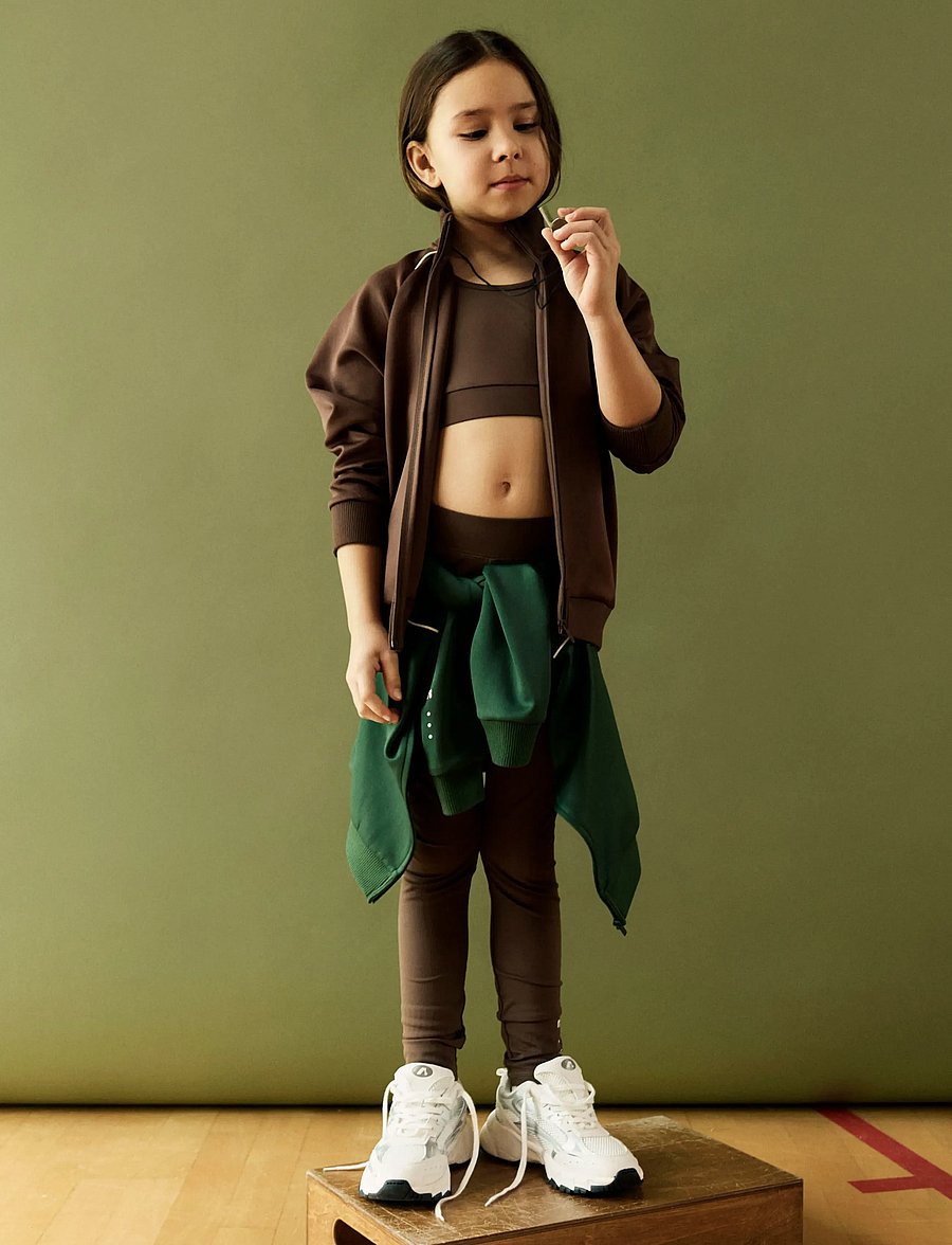 name it - NKFDIANA SL CROPPED SLIM TOP - sportoberteile - chocolate martini - 2