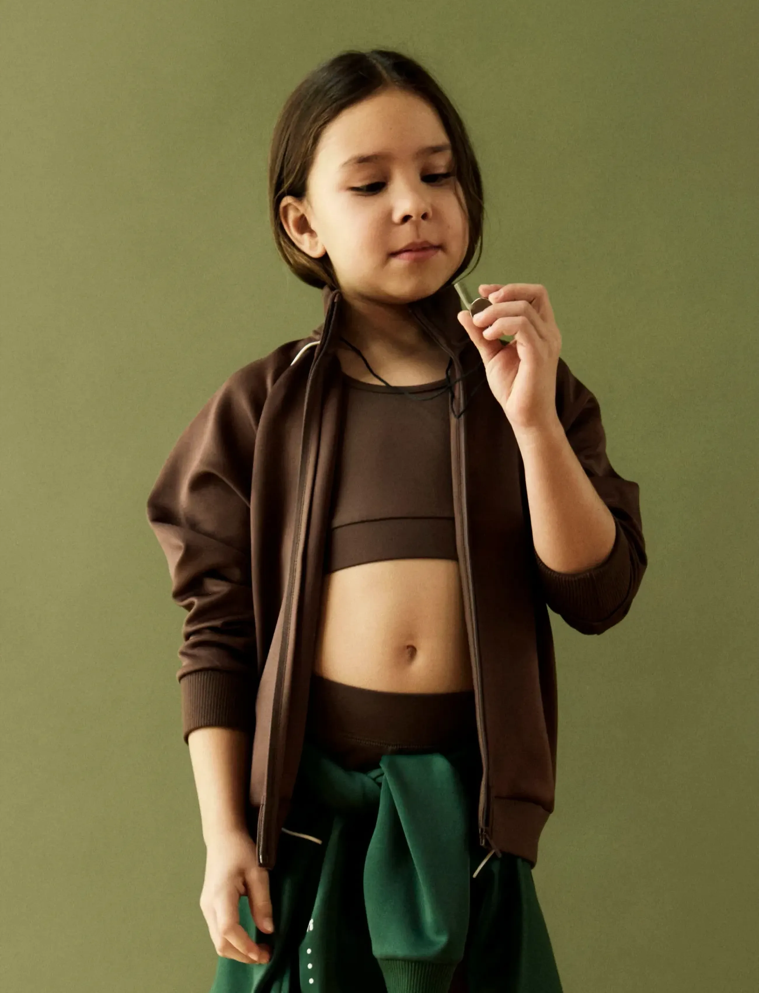 name it - NKFDIANA SL CROPPED SLIM  TOP - sportoberteile - chocolate martini - 3
