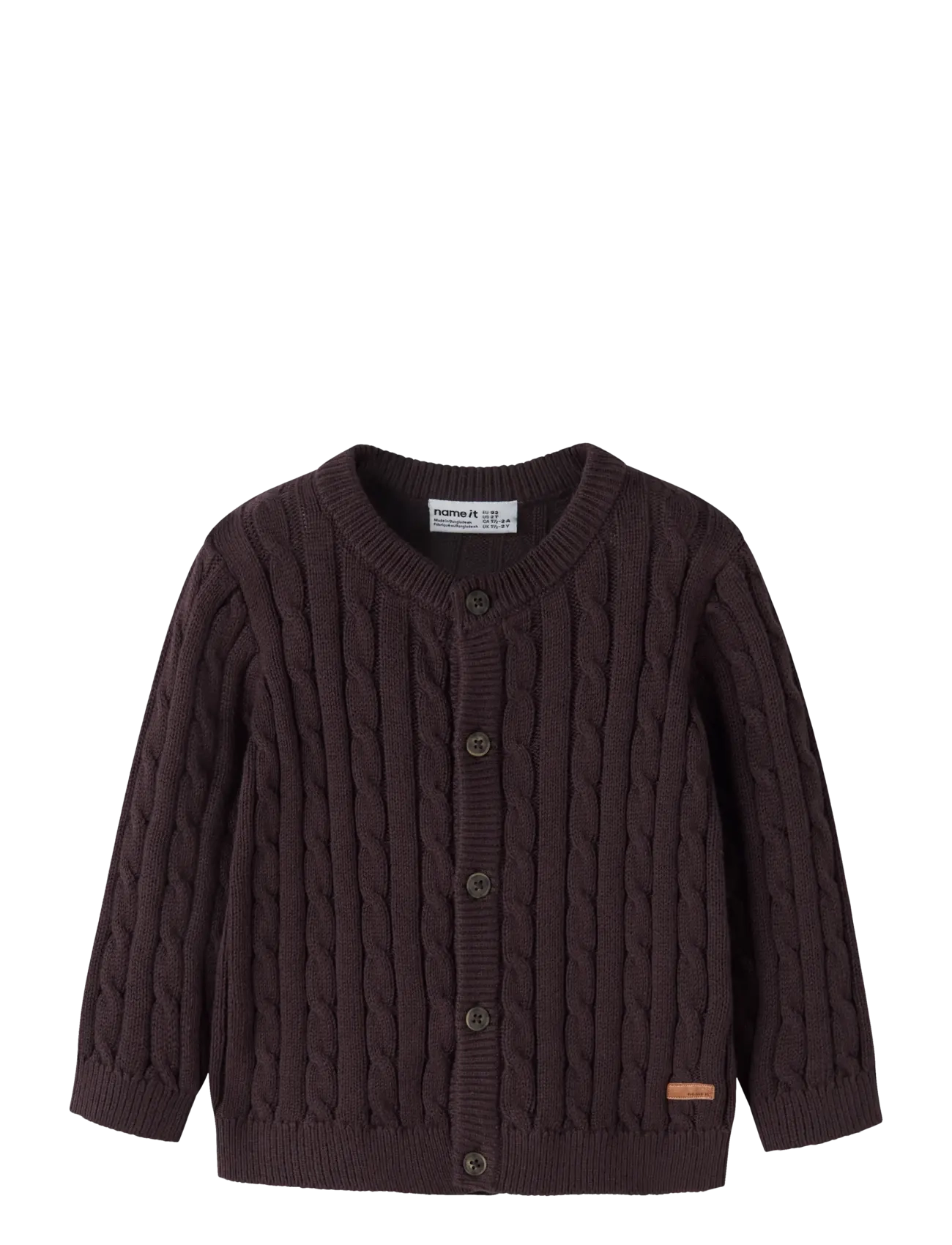 name it NMMRAFFAT LS KNIT CARD - Strickmode - CHOCOLATE PLUM / brown