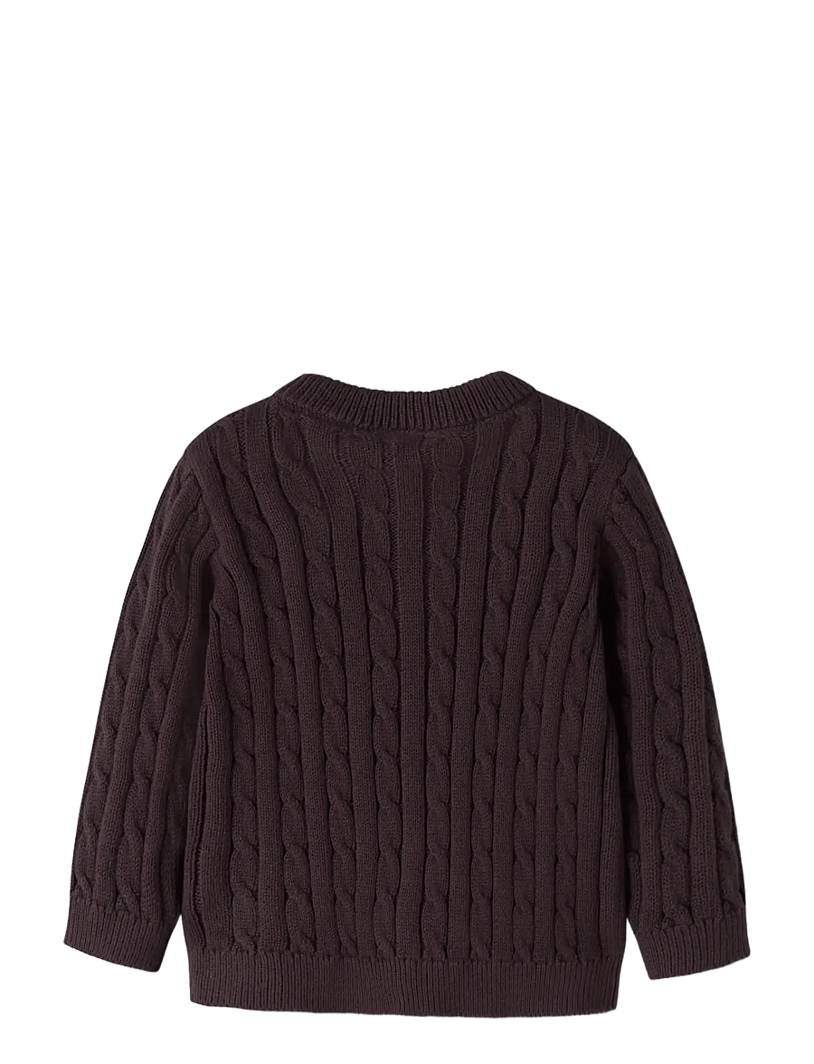 name it - NMMRAFFAT LS KNIT CARD - cardigans - chocolate plum - 1