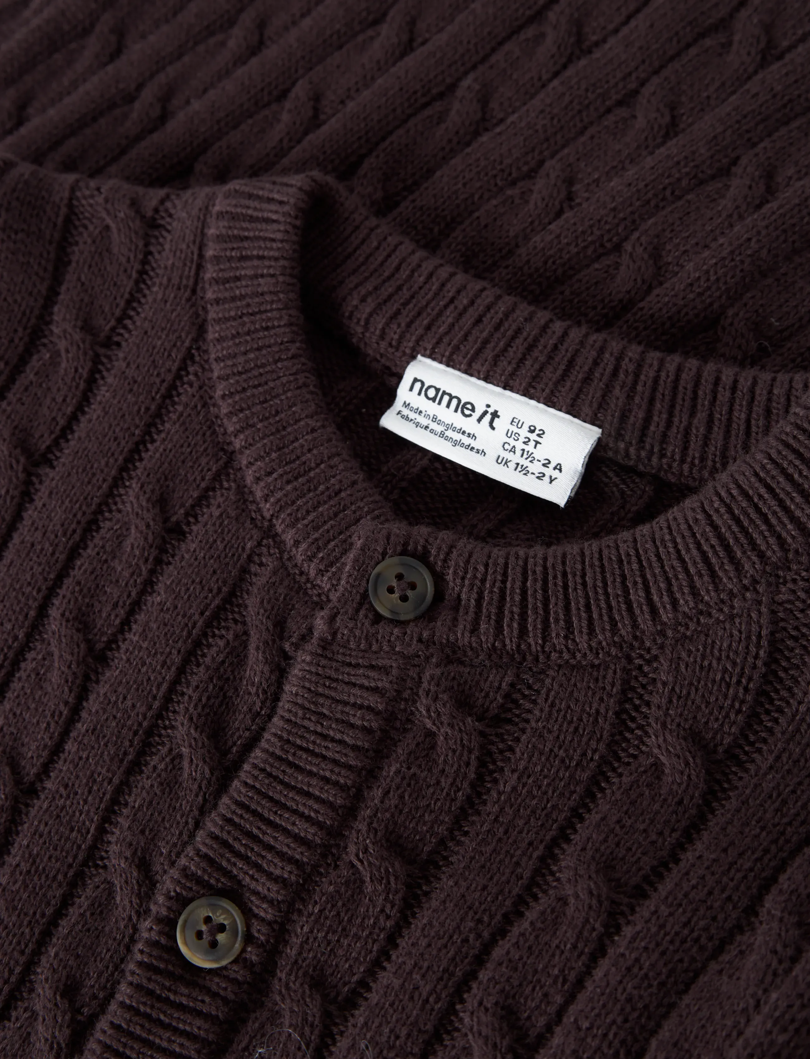 name it - NMMRAFFAT LS KNIT CARD - cardigans - chocolate plum - 2
